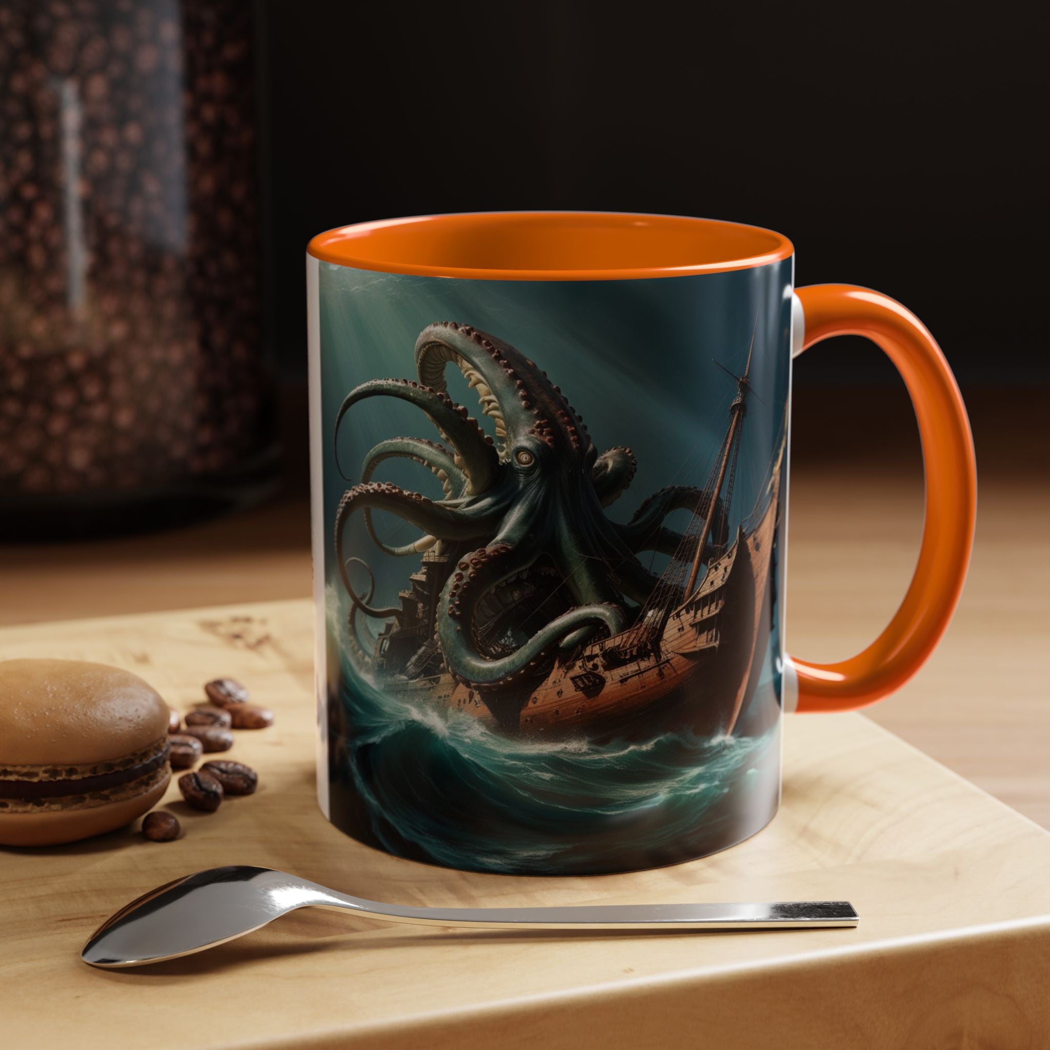 Kraken Coffee Mug: Giant Squid Coffee Cup, Legendary Monster, Nautical Gift