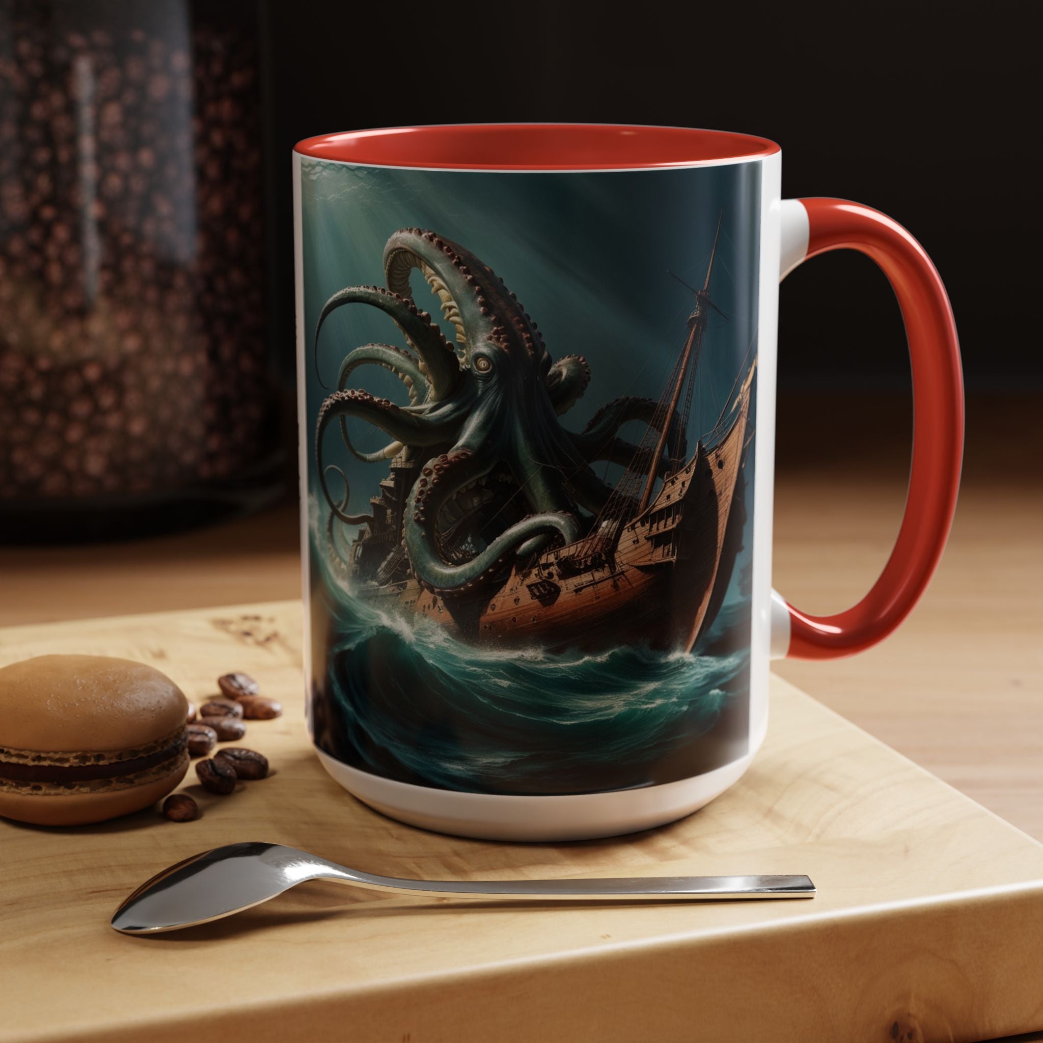Kraken Coffee Mug: Giant Squid Coffee Cup, Legendary Monster, Nautical Gift