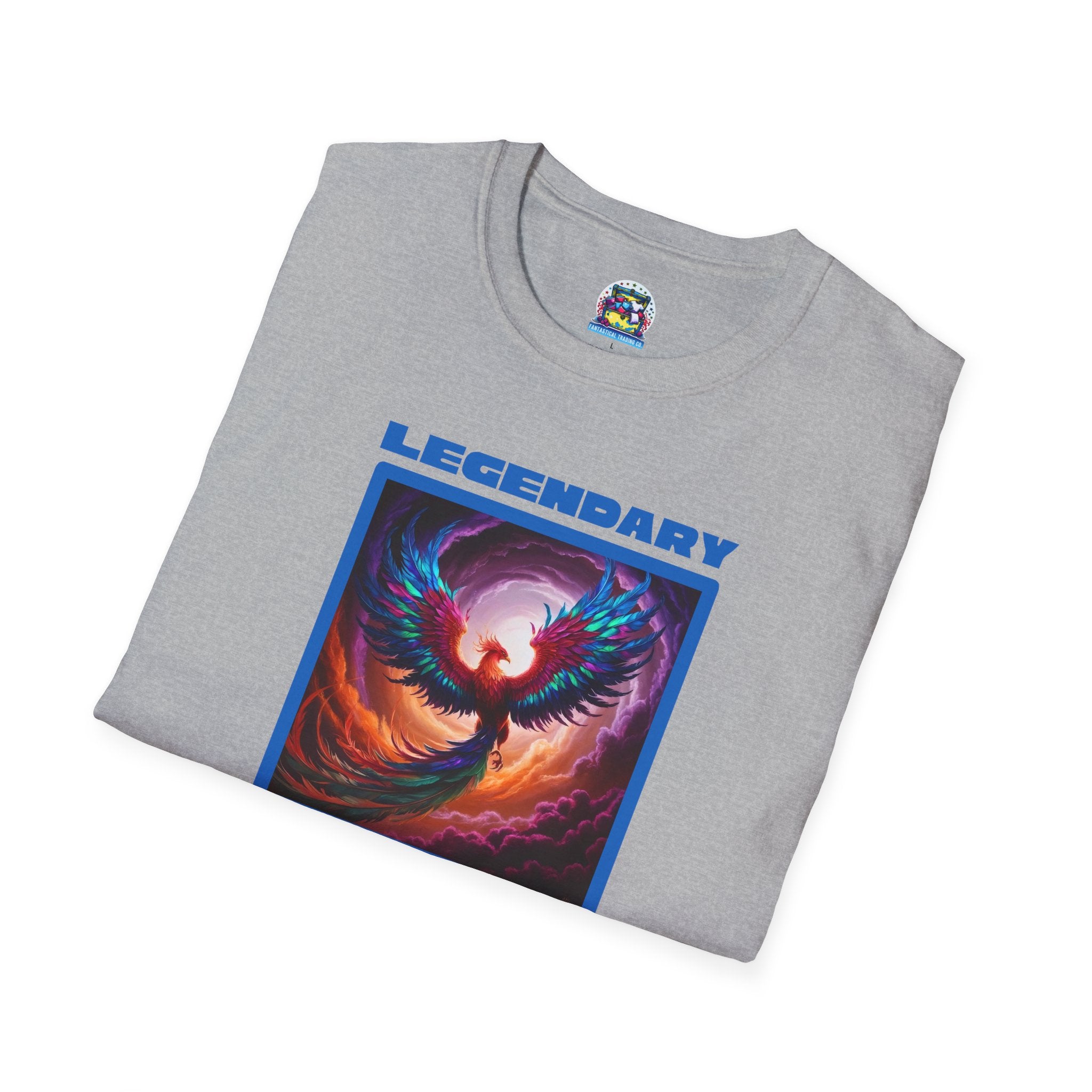 Phoenix Shirt: Rise from the Ashes, Soft Cotton T-Shirt, Legendary Graphic Tee (Blue)