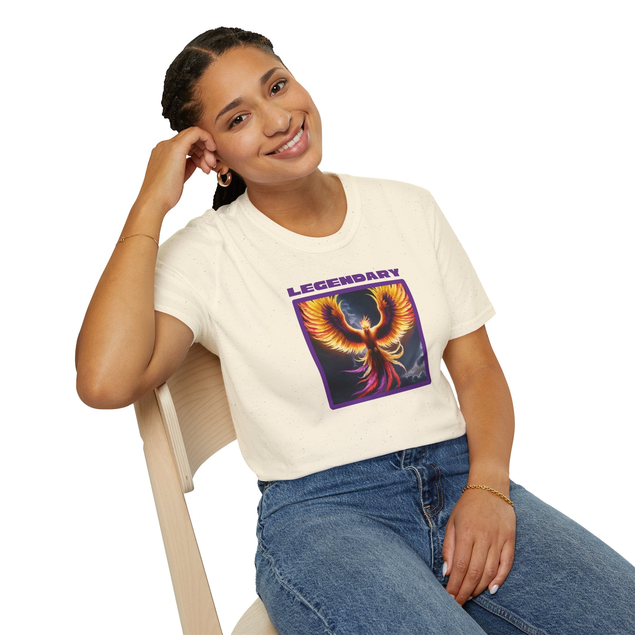 Phoenix Graphic Tee: Mythical Creature, Soft Cotton Shirt, Rise from the Ashes