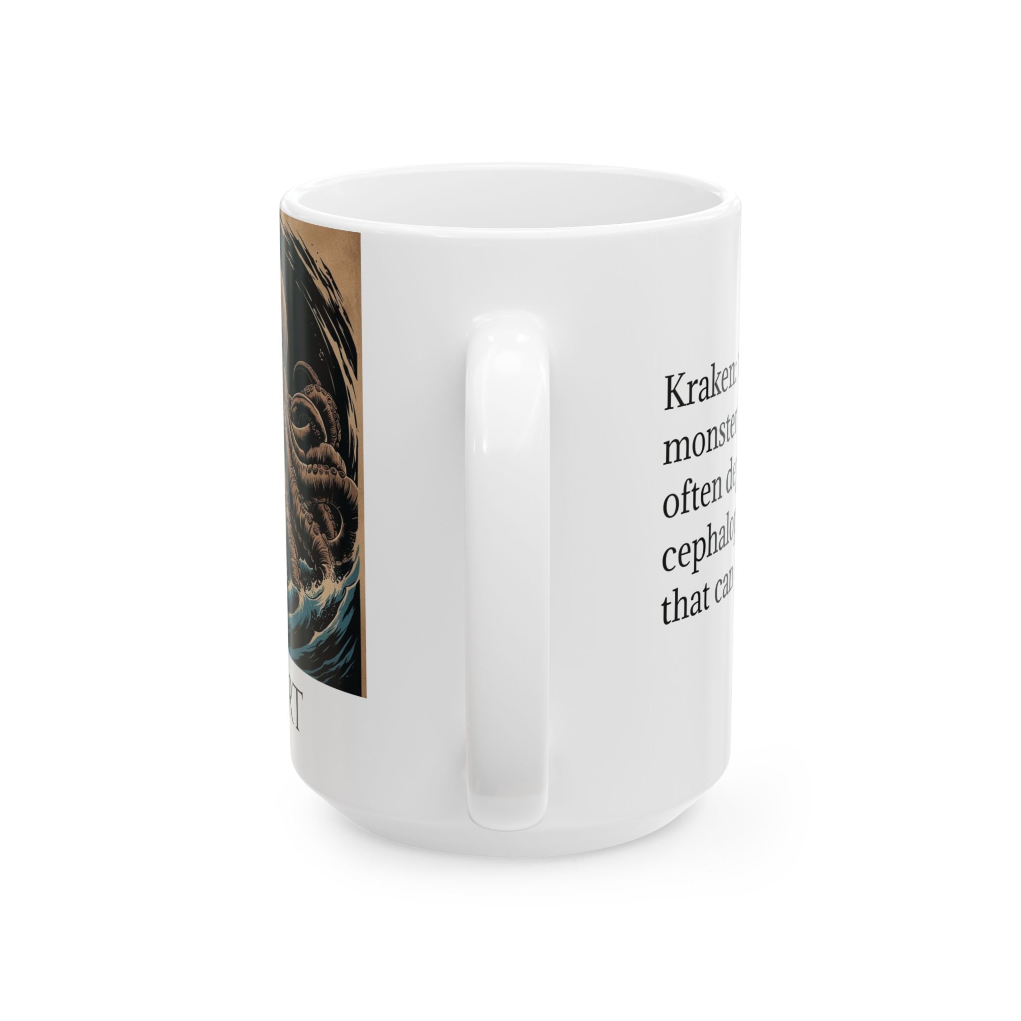 Personalized Kraken Coffee Mug: Giant Squid, Mythical Creature, Sea Monster