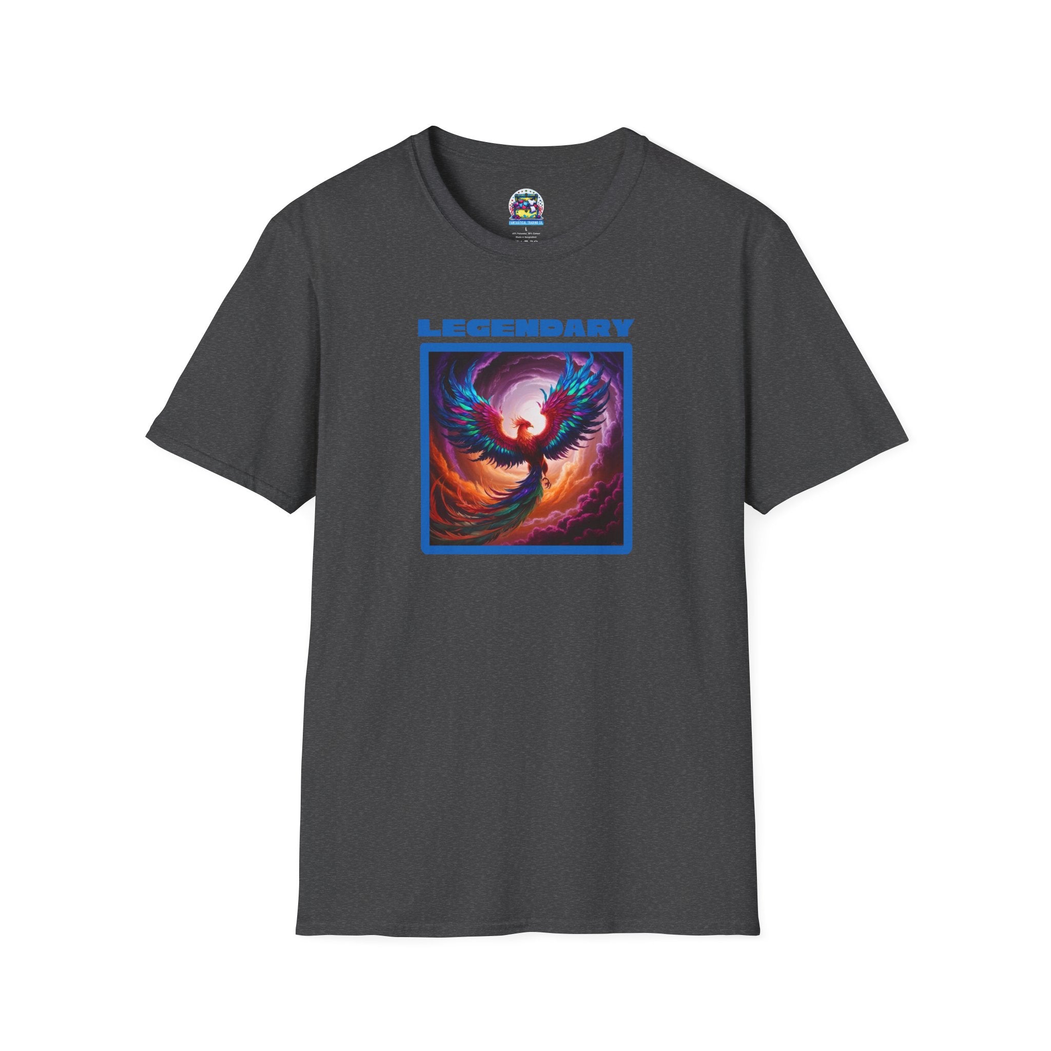 Phoenix Shirt: Rise from the Ashes, Soft Cotton T-Shirt, Legendary Graphic Tee (Blue)