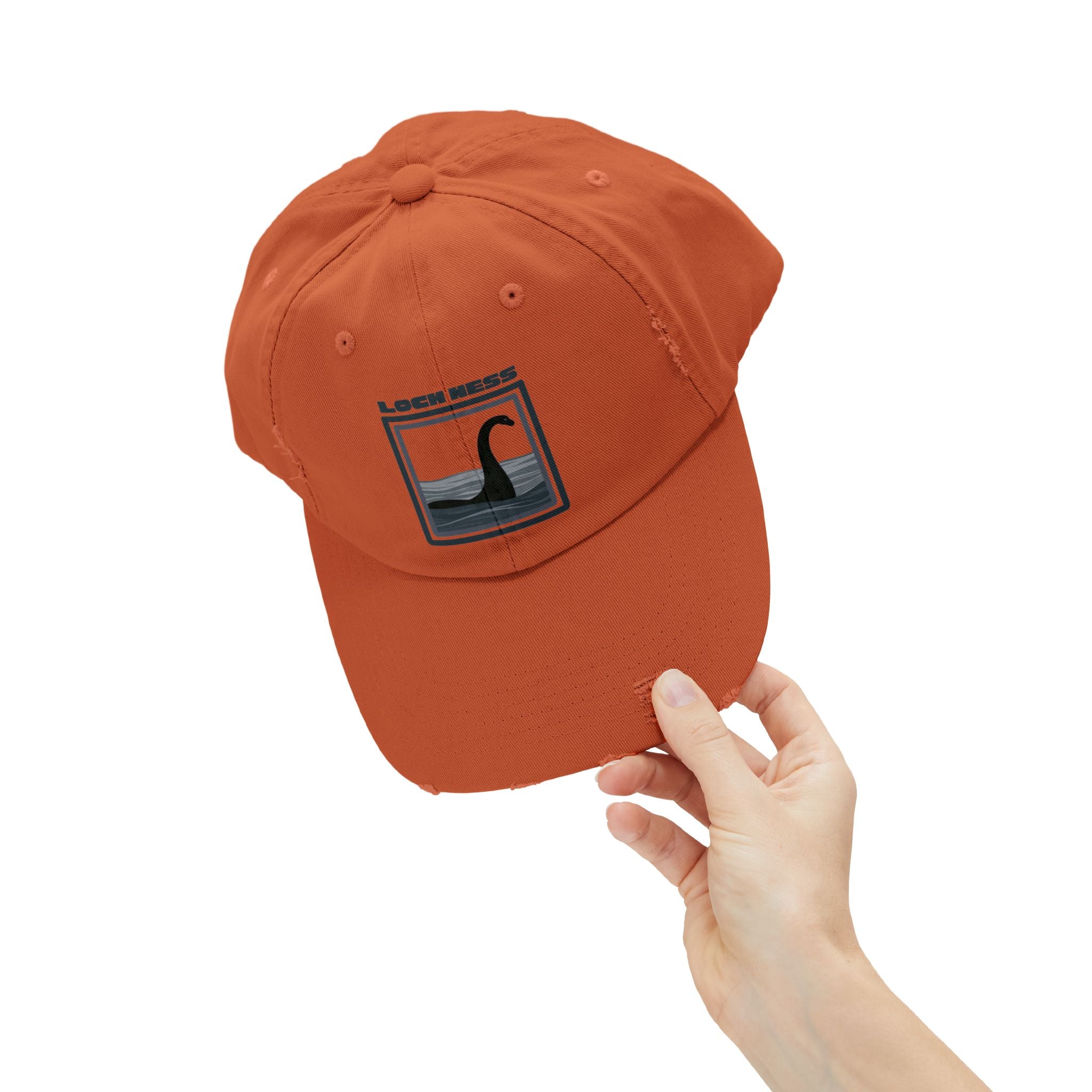 Loch Ness Monster: Unisex Distressed Cap, Adjustable Strap, Casual Outdoor Style (Slate)