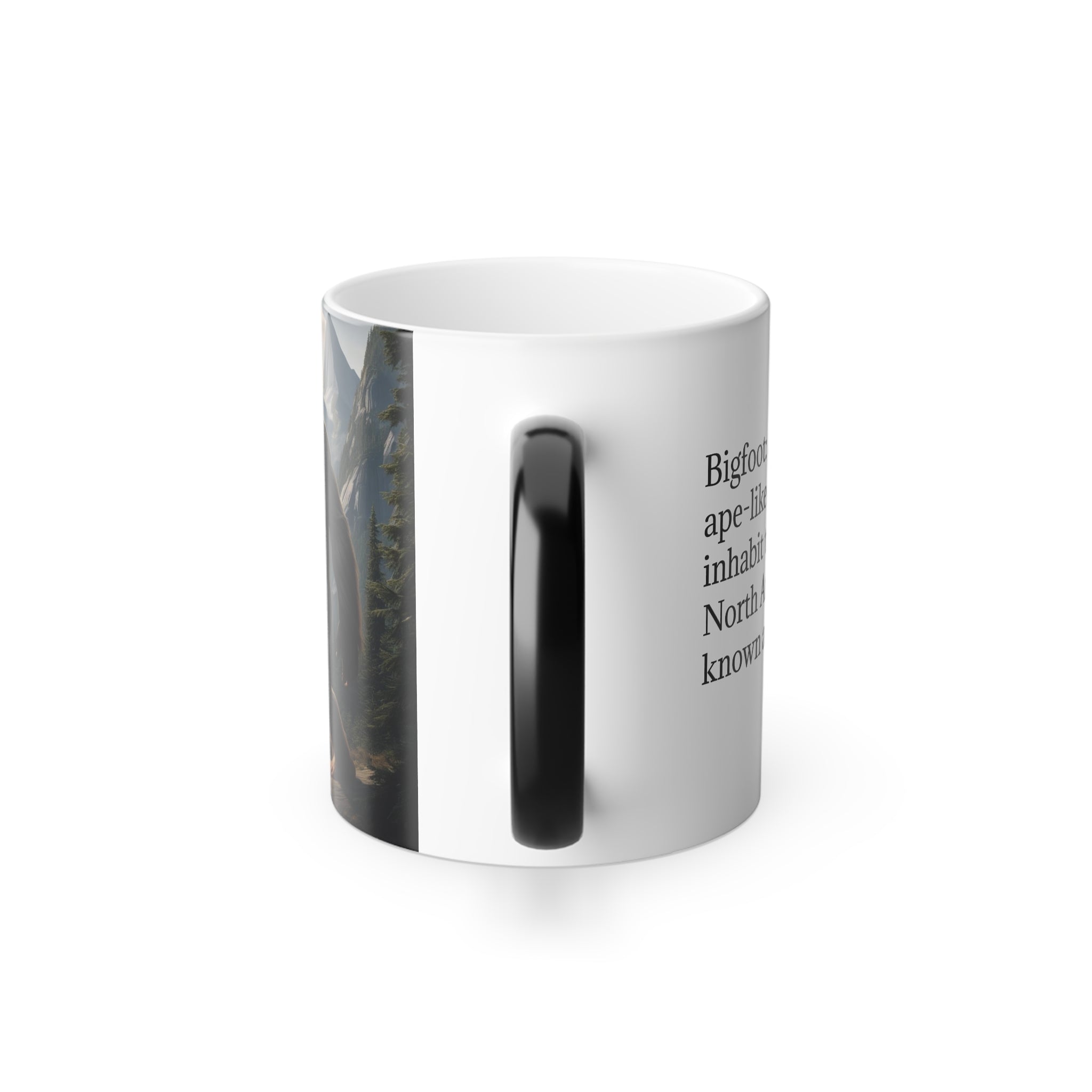Color Changing Bigfoot Coffee Mug: Sasquatch, Pacific Northwest Cryptid (Mountain)
