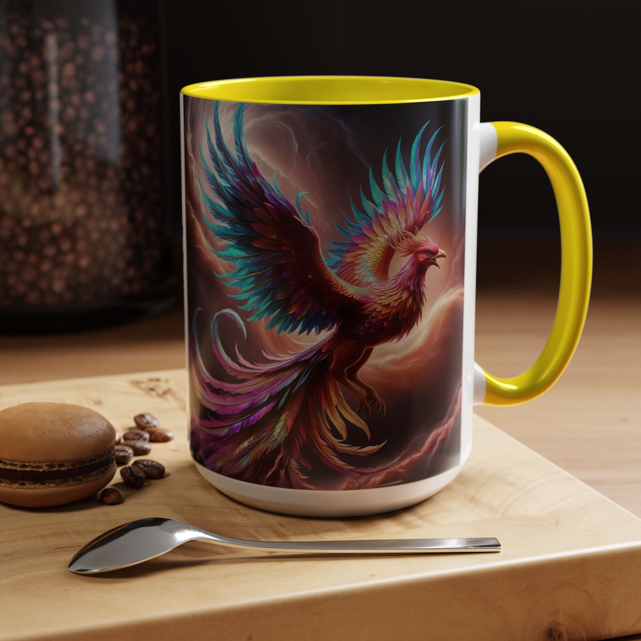 Phoenix Coffee Mug: Legendary Creature, Firebird Cryptid Coffee Cup, Renewal Rebirth
