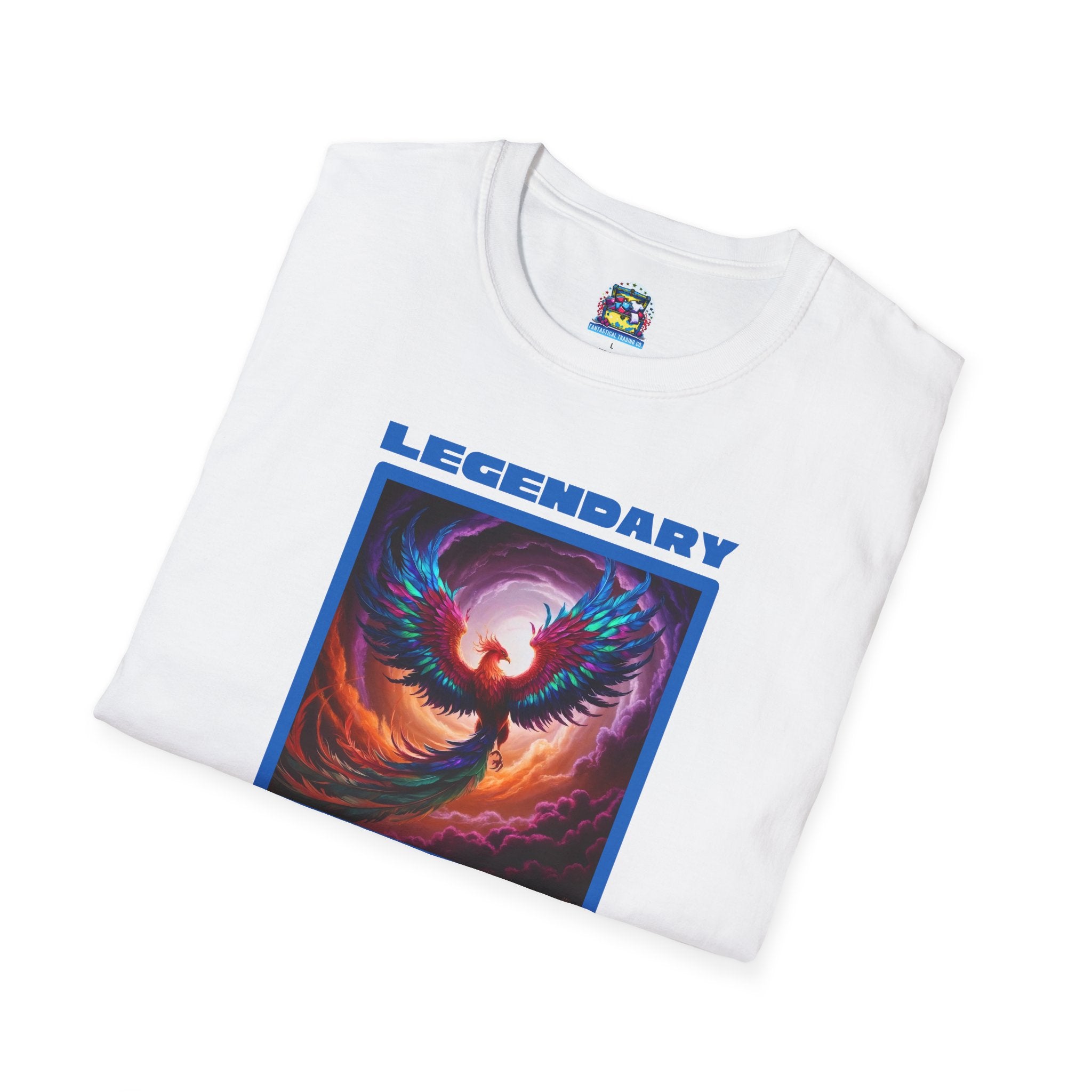 Phoenix Shirt: Rise from the Ashes, Soft Cotton T-Shirt, Legendary Graphic Tee (Blue)