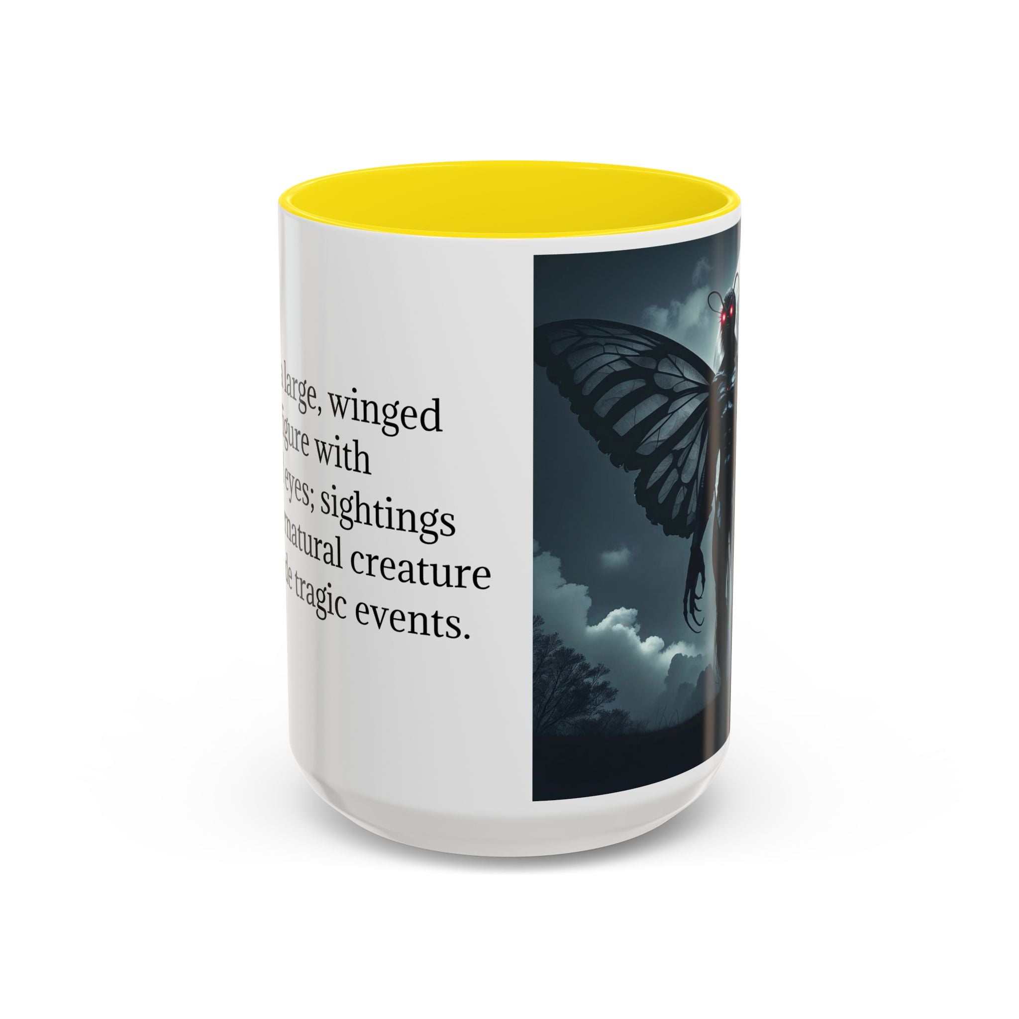 Mothman Coffee Mug: Supernatural Cryptid, Legendary Monster, Mugs for Men (Moon)