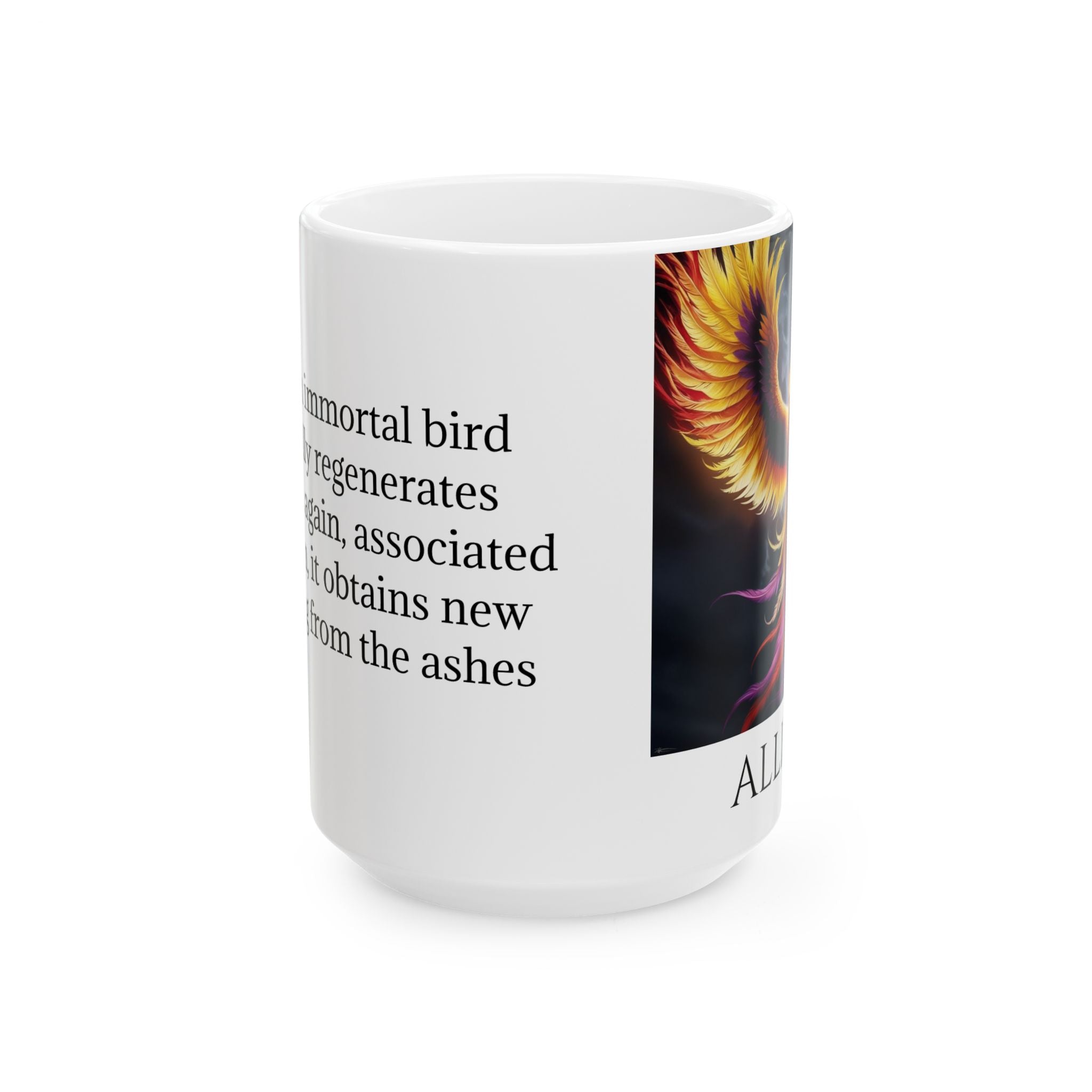 Personalized Phoenix Bird Mug: Renewal Rebirth Gift, Firebird Coffee Cup
