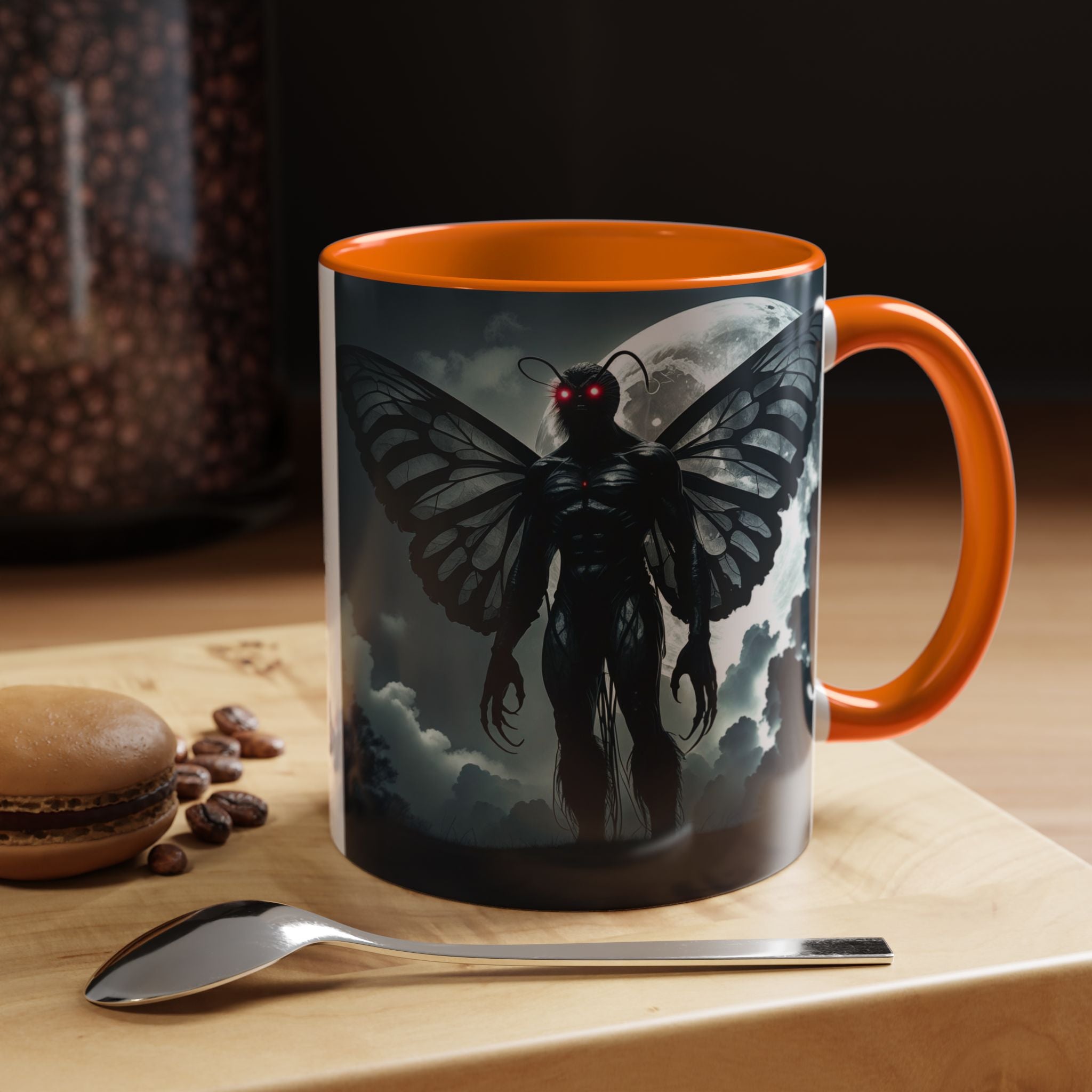 Mothman Coffee Mug: Supernatural Cryptid, Legendary Monster, Mugs for Men (Moon)