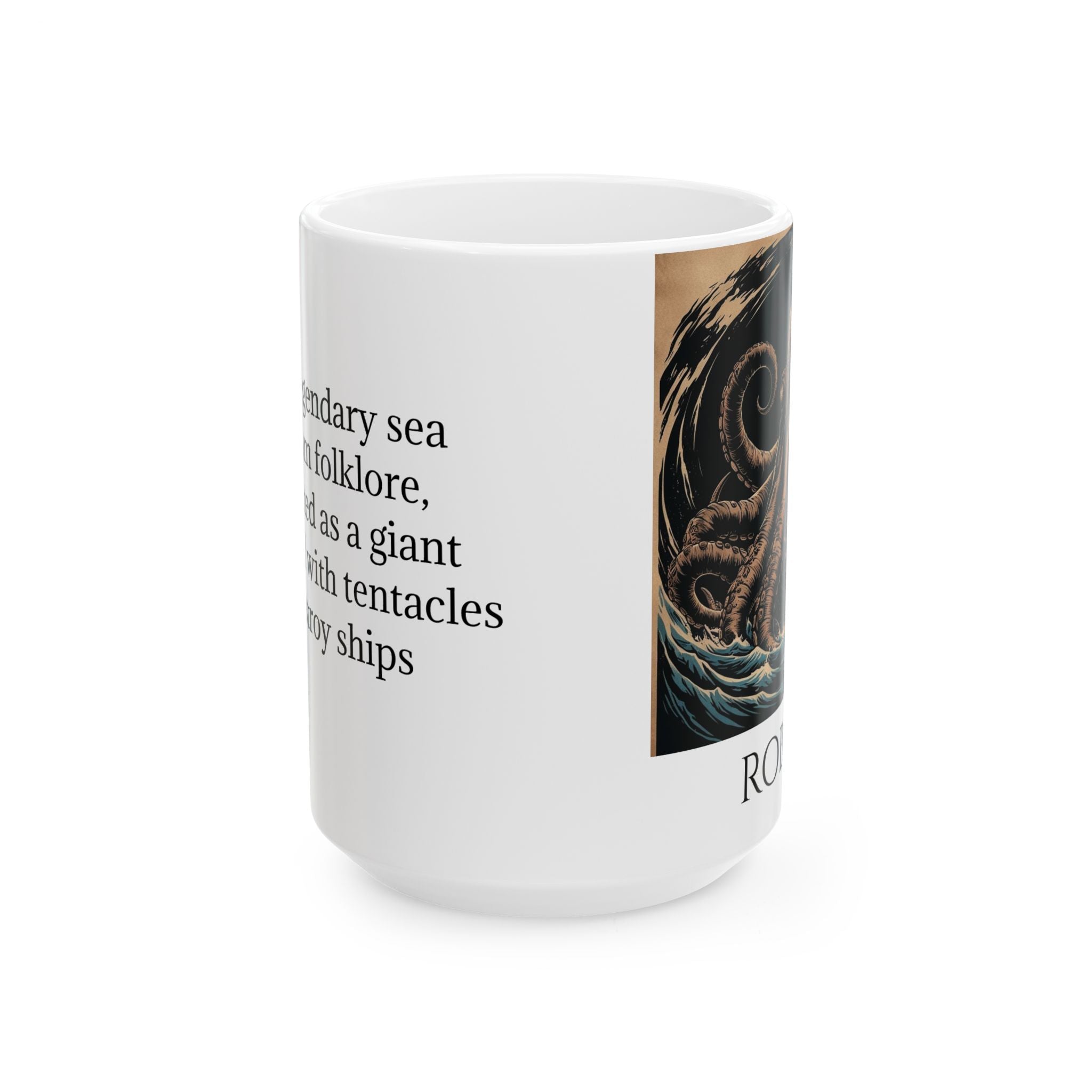 Personalized Kraken Coffee Mug: Giant Squid, Mythical Creature, Sea Monster