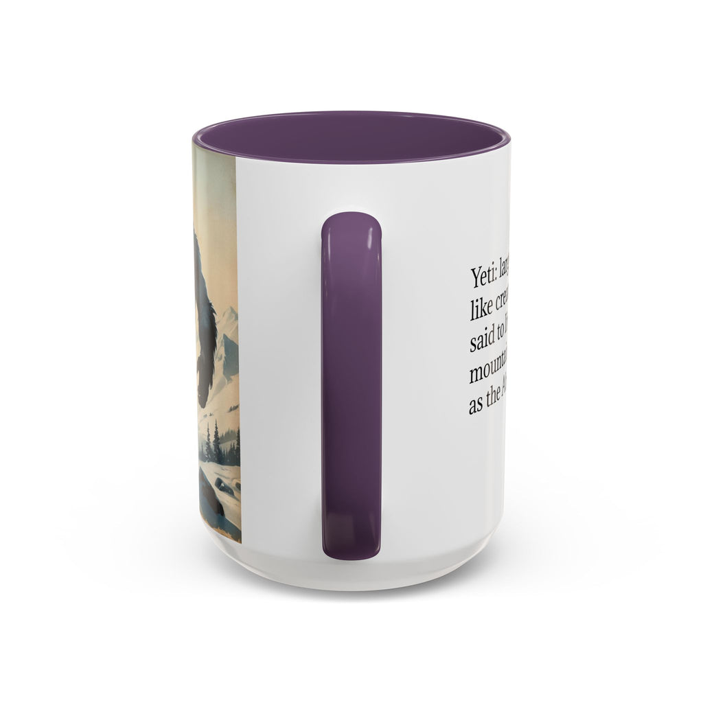 Abominable Snowman Ceramic Mug: Yeti Coffee Cup, Himalayan Mountain Cryptid, Bigfoot Camping Gift