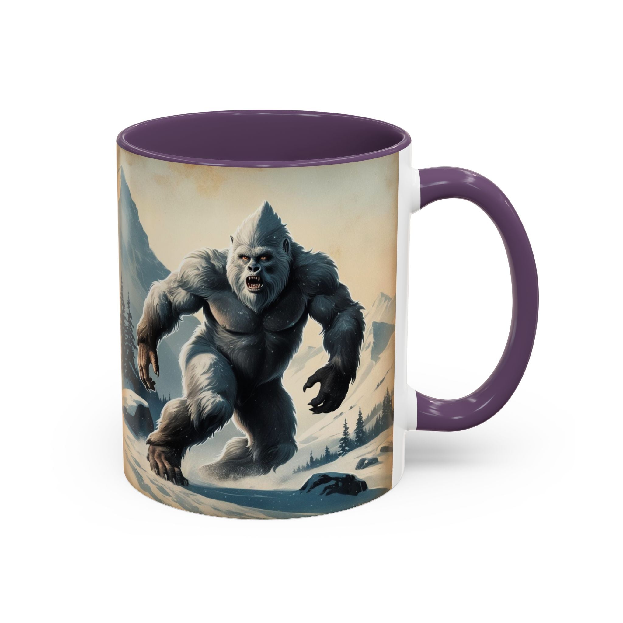 Abominable Snowman Ceramic Mug: Yeti Coffee Cup, Himalayan Mountain Cryptid, Bigfoot Camping Gift