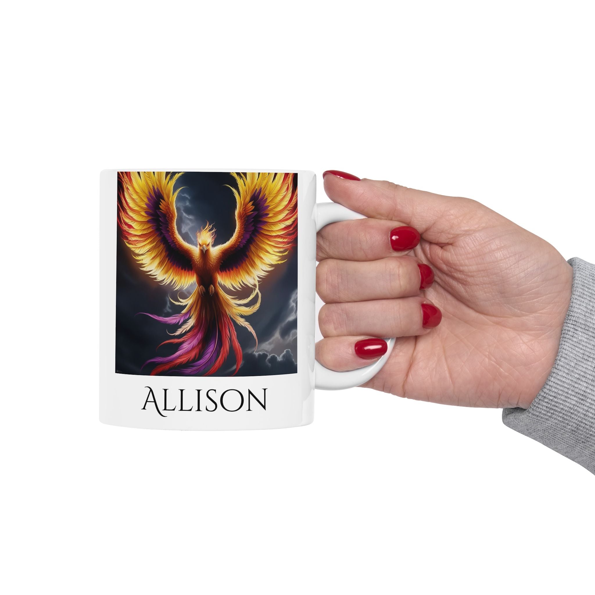 Personalized Phoenix Bird Mug: Renewal Rebirth Gift, Firebird Coffee Cup
