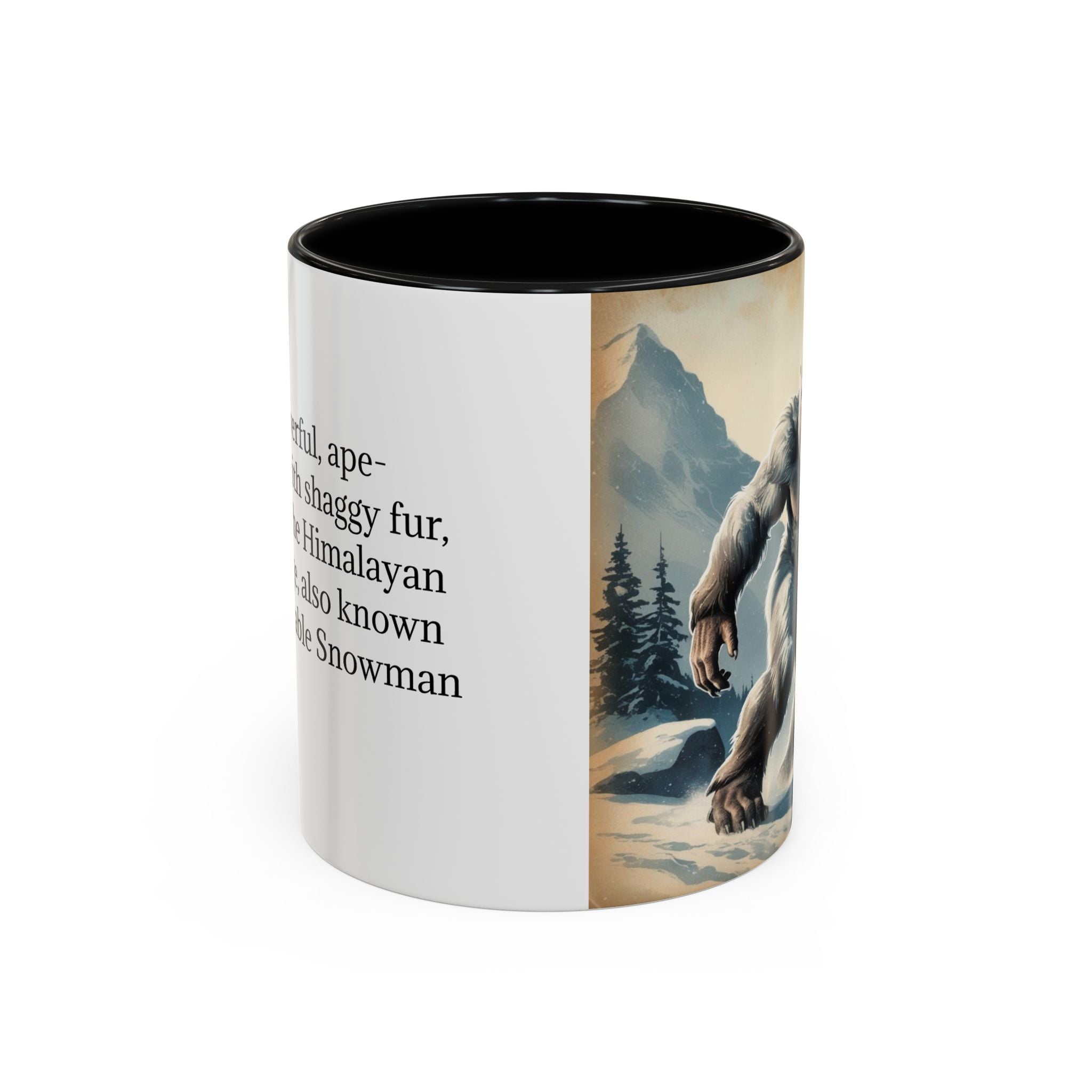 Abominable Snowman Ceramic Mug: Yeti Coffee Cup, Himalayan Mountain Cryptid, Bigfoot Camping Gift
