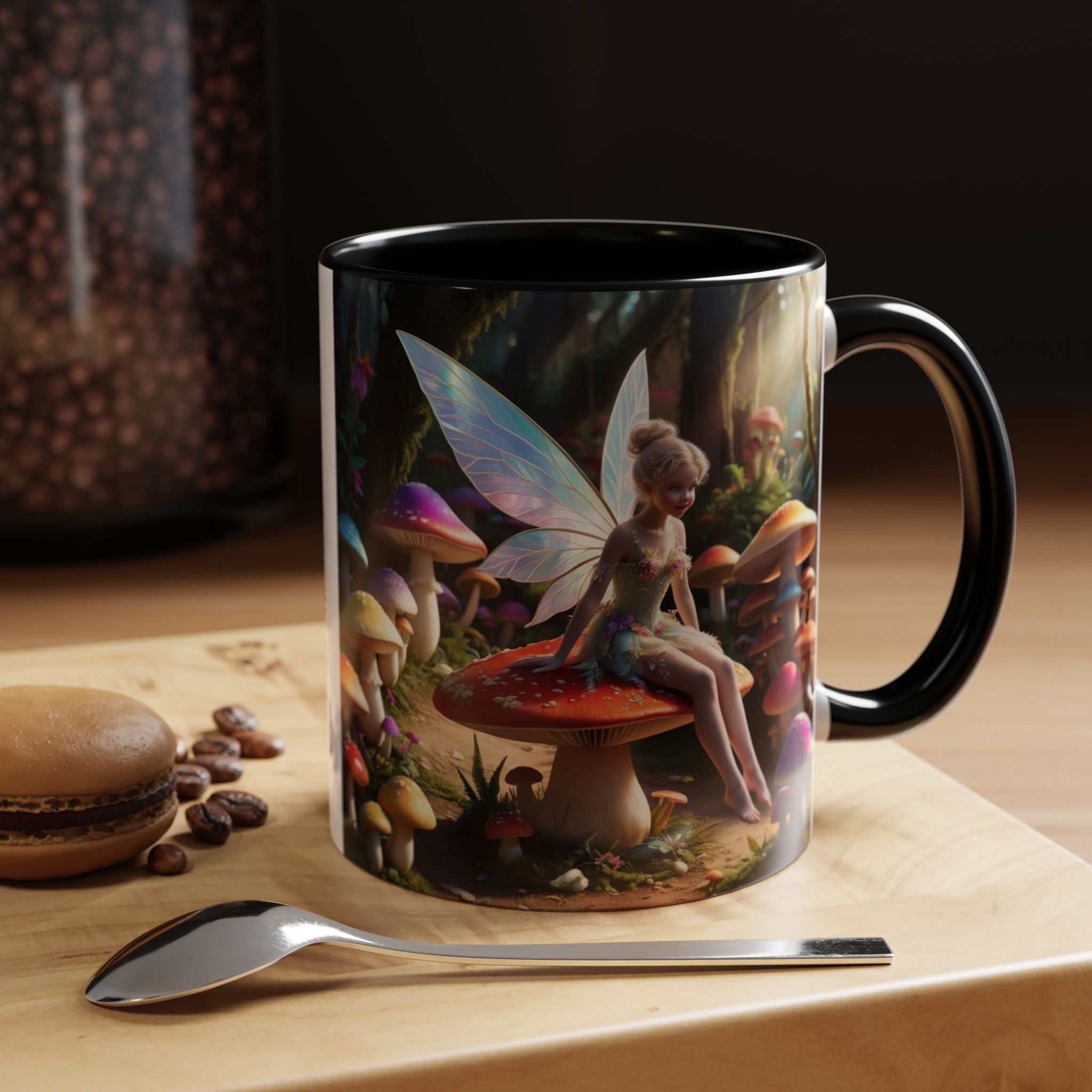 Fairy Garden Mug: Ceramic Toadstool Coffee Cup, Enchanted Forest Fantasy Gift