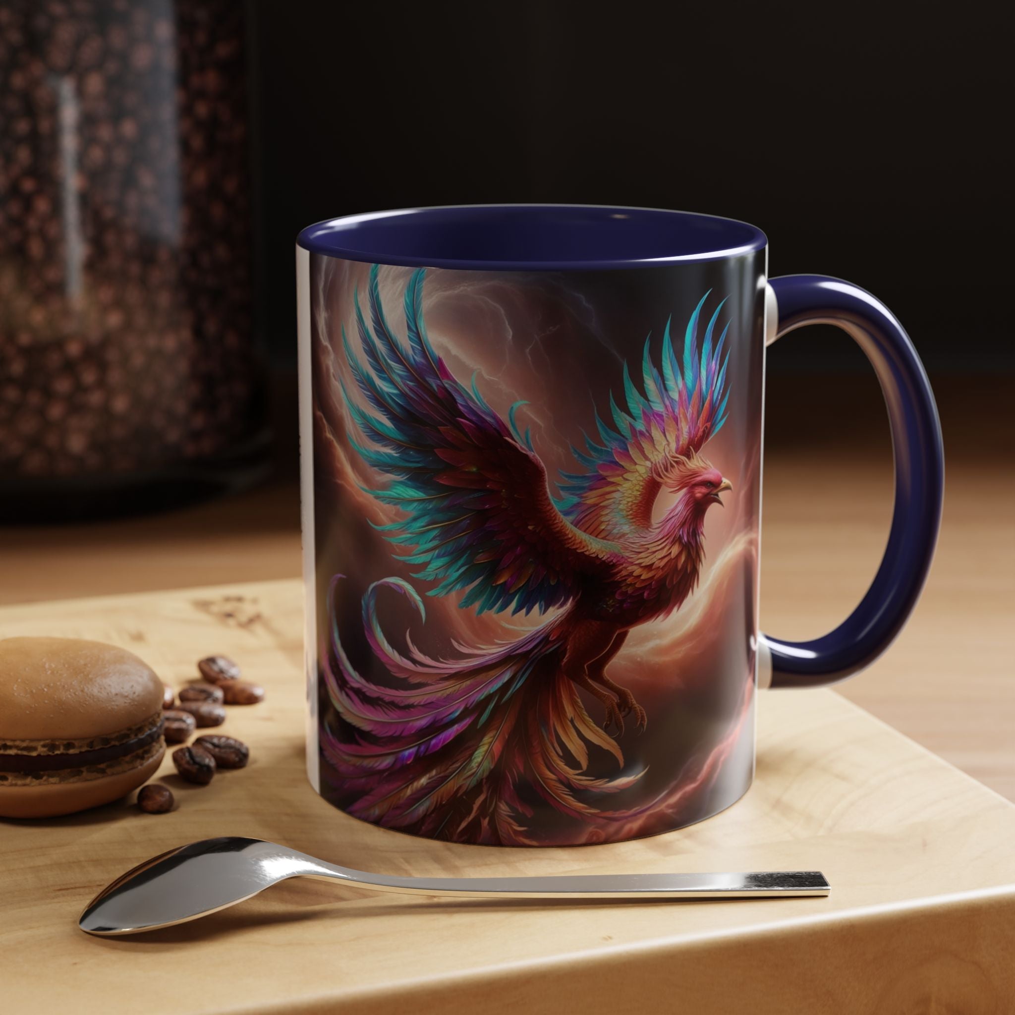 Phoenix Coffee Mug: Legendary Creature, Firebird Cryptid Coffee Cup, Renewal Rebirth