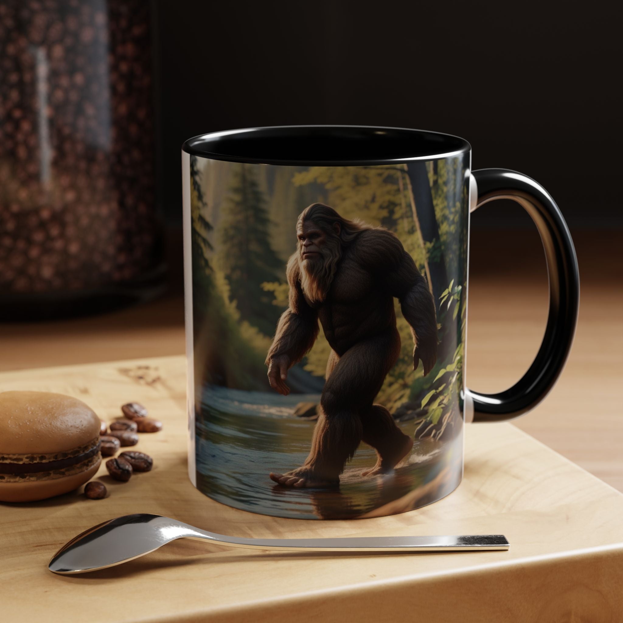 Bigfoot Coffee Mug: Sasquatch, Forest Cryptid, Mythical Creature, Camping Gift