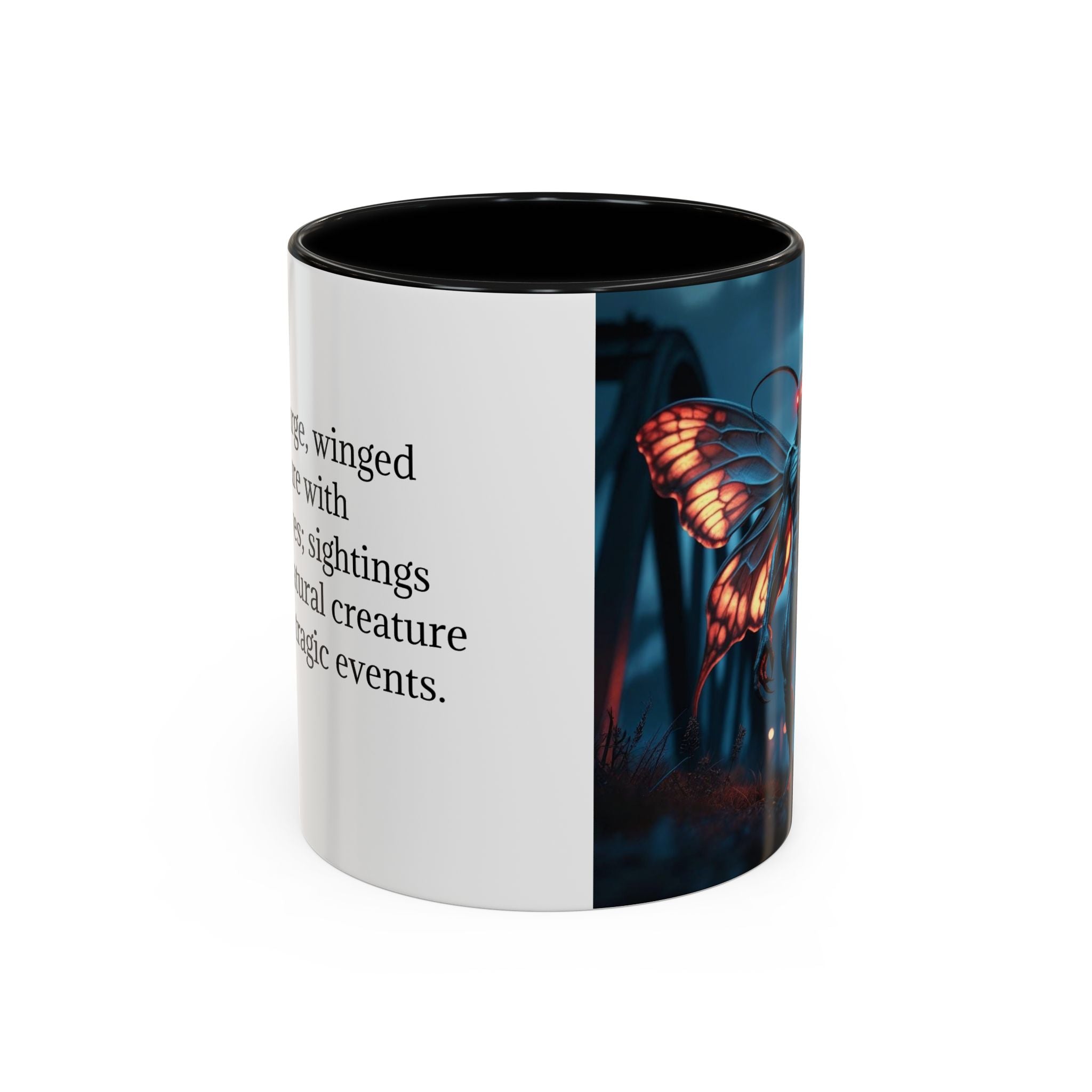 Mothman Coffee Mug: Supernatural Monster, Legendary Creature, Cryptid Gift (Bridge)