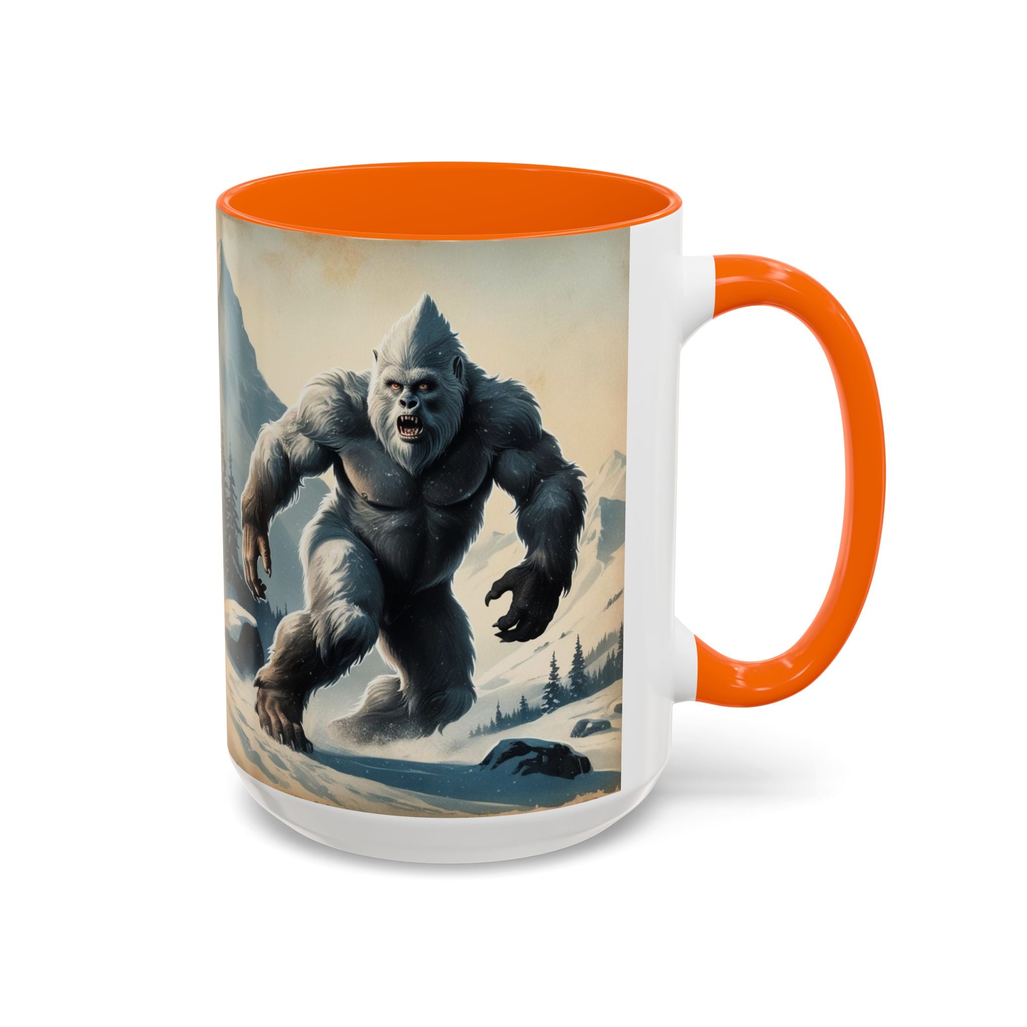Abominable Snowman Ceramic Mug: Yeti Coffee Cup, Himalayan Mountain Cryptid, Bigfoot Camping Gift
