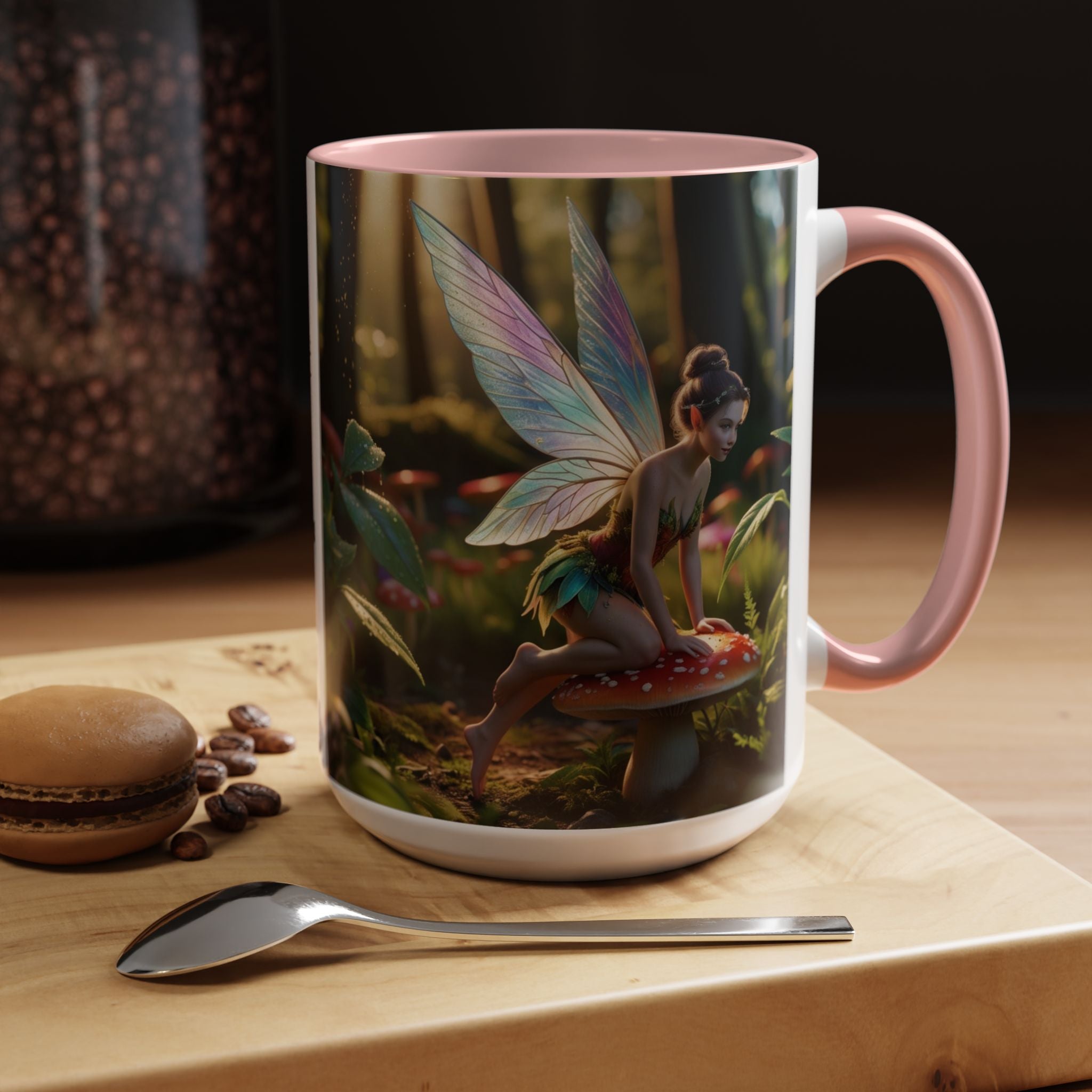 Fairy Coffee Mug: Whimsical Gift, Enchanted Toadstool Pixie Garden, Cottagecore Teacup