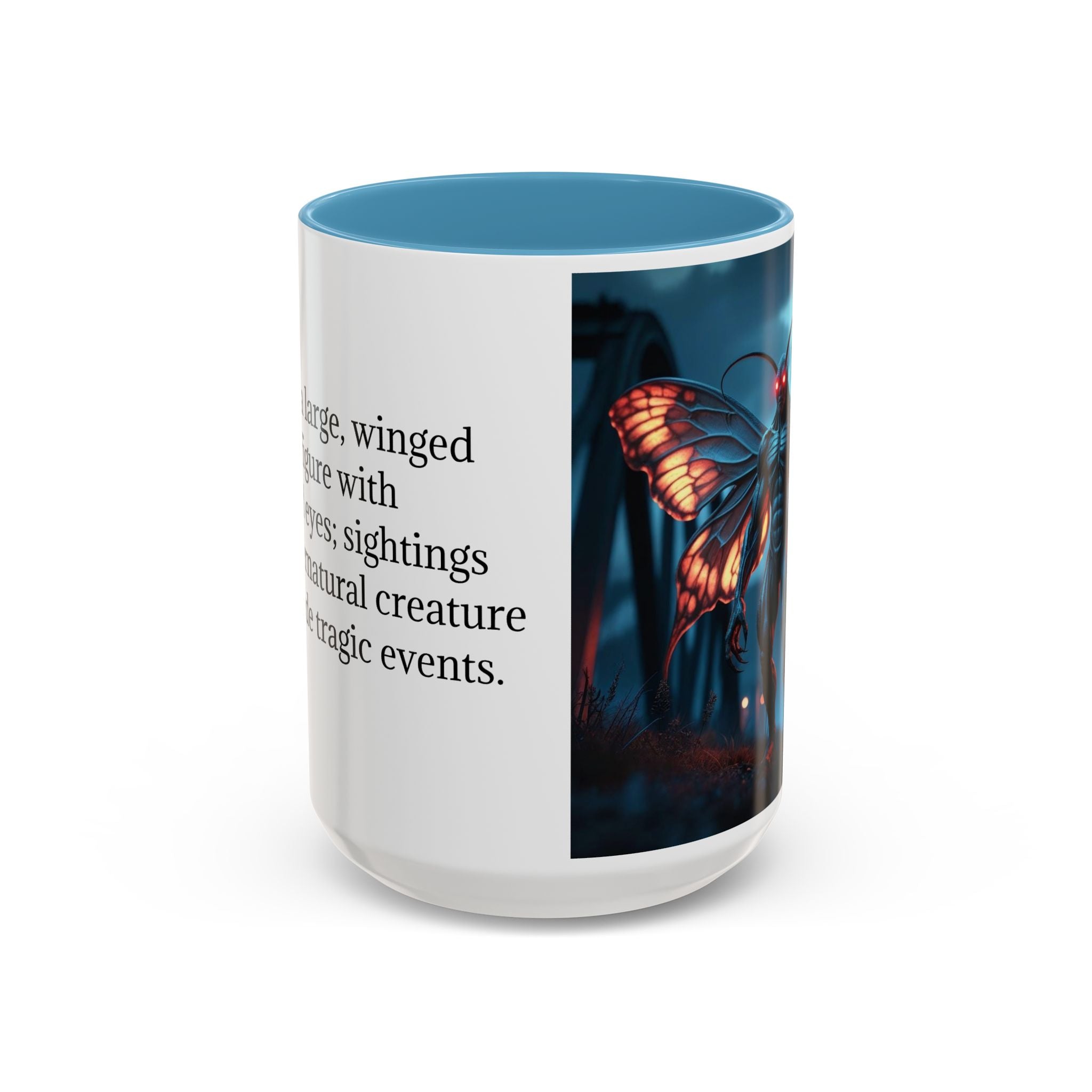 Mothman Coffee Mug: Supernatural Monster, Legendary Creature, Cryptid Gift (Bridge)