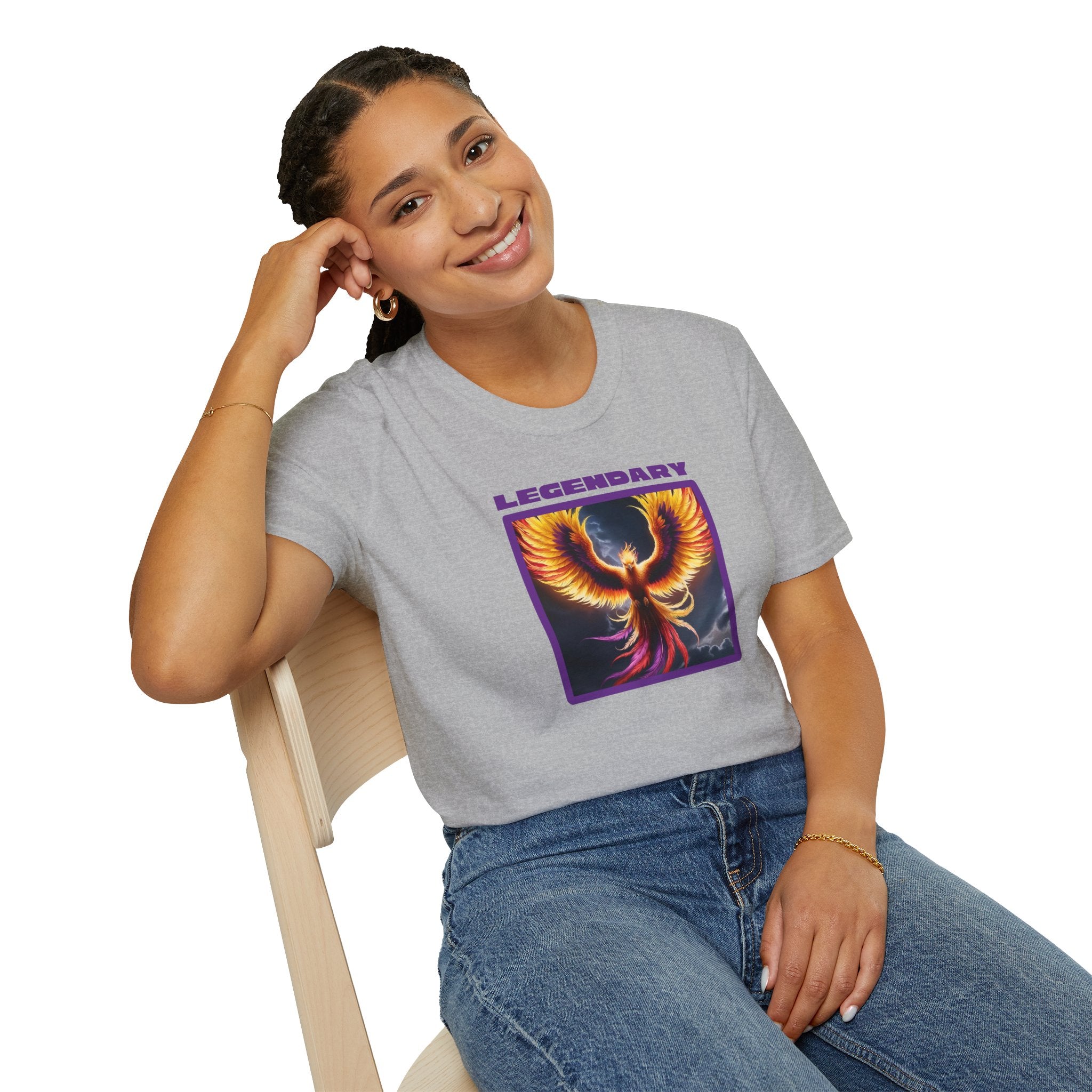Phoenix Graphic Tee: Mythical Creature, Soft Cotton Shirt, Rise from the Ashes