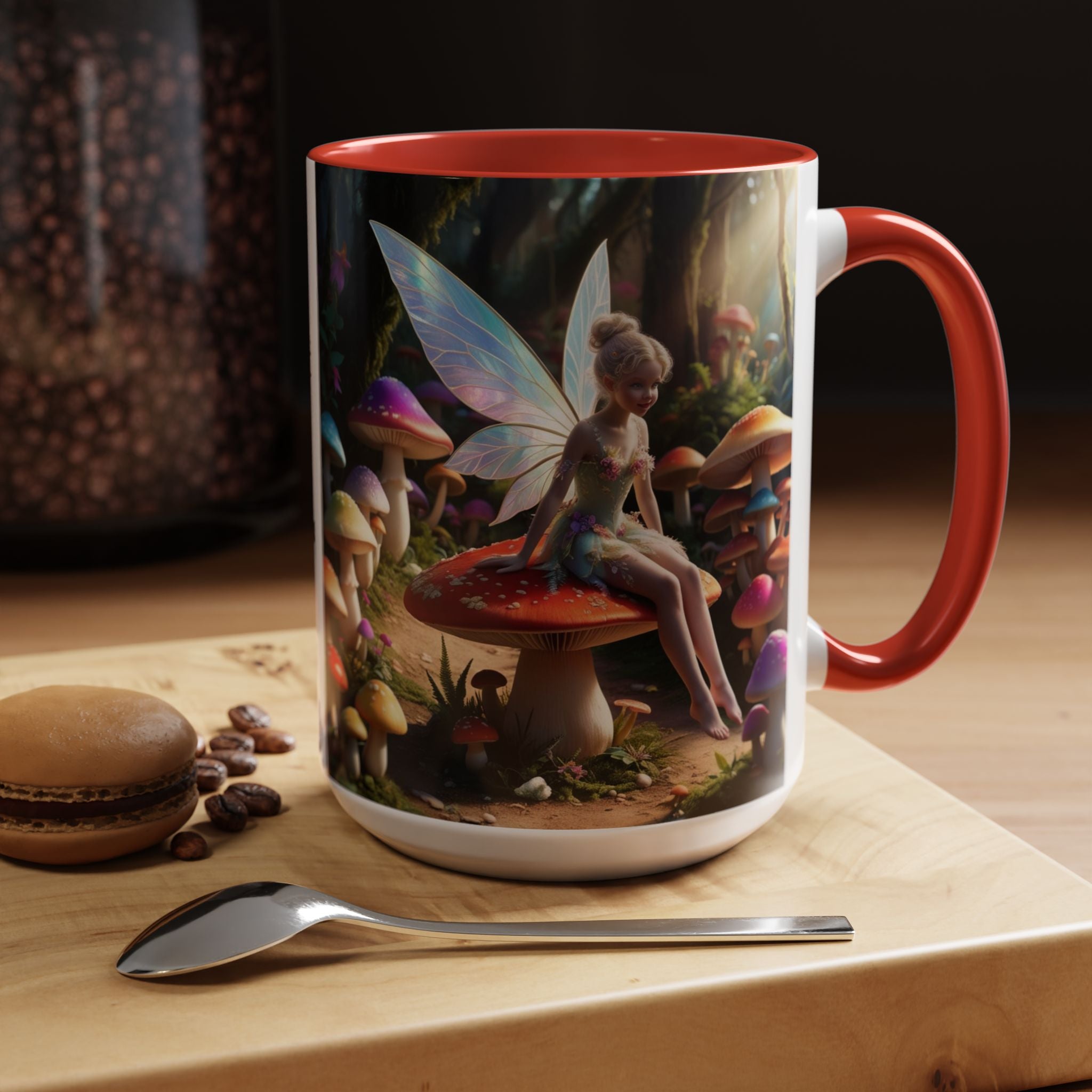 Fairy Garden Mug: Ceramic Toadstool Coffee Cup, Enchanted Forest Fantasy Gift