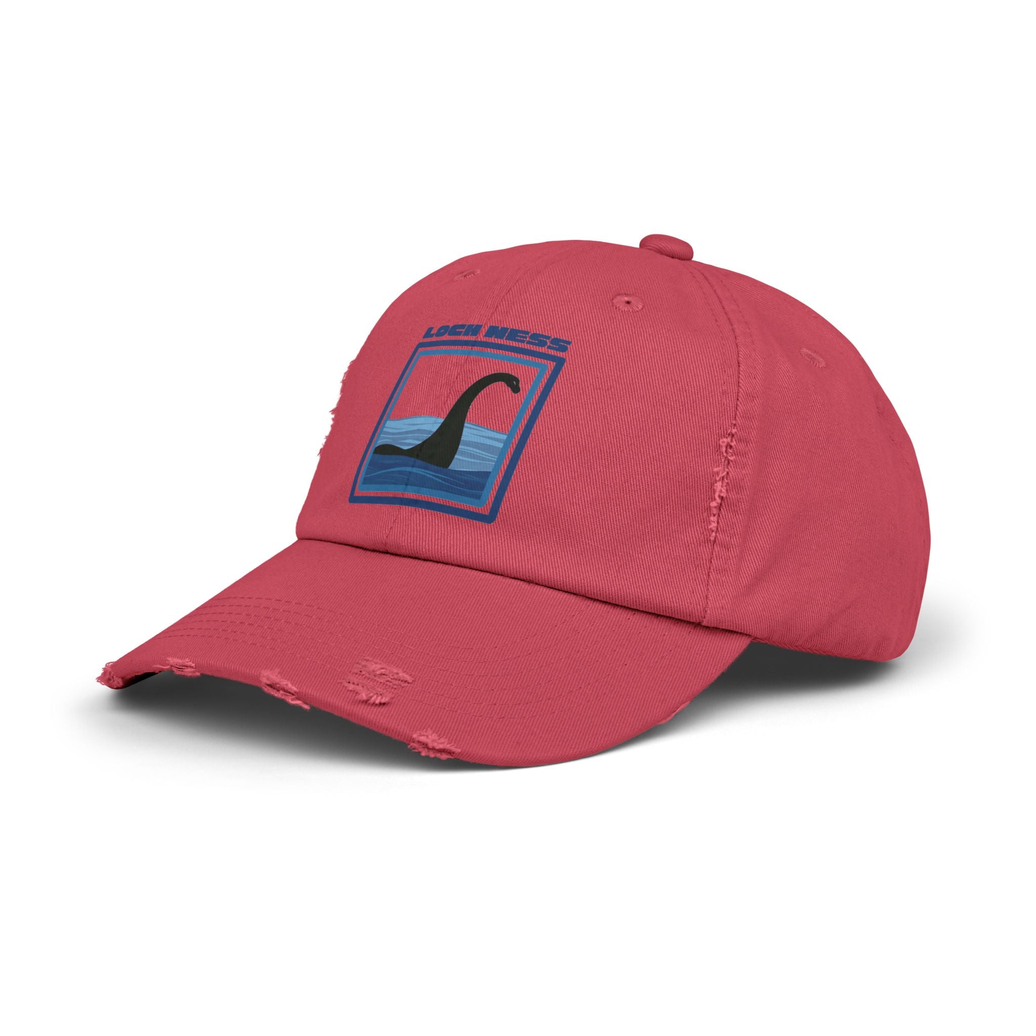 Loch Ness Monster: Unisex Distressed Cap, Adjustable Strap, Casual Outdoor Style (Blue)