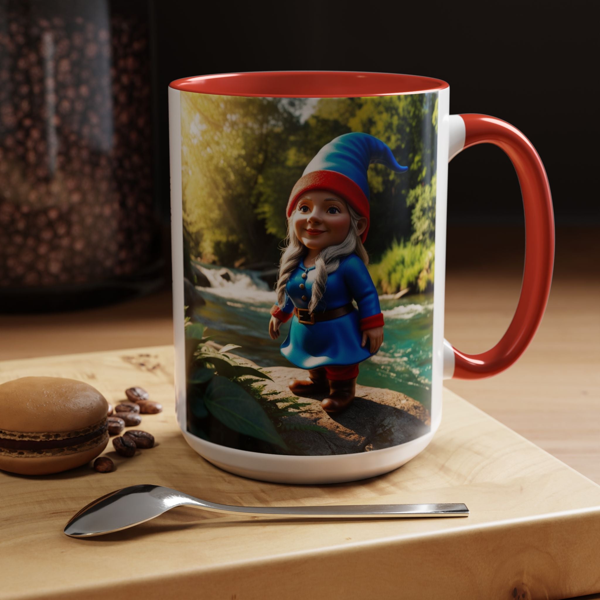 Gnome Coffee Mug:  Scandinavian Nisse, Nordic Folklore Gift, Enchanted Mushroom Garden