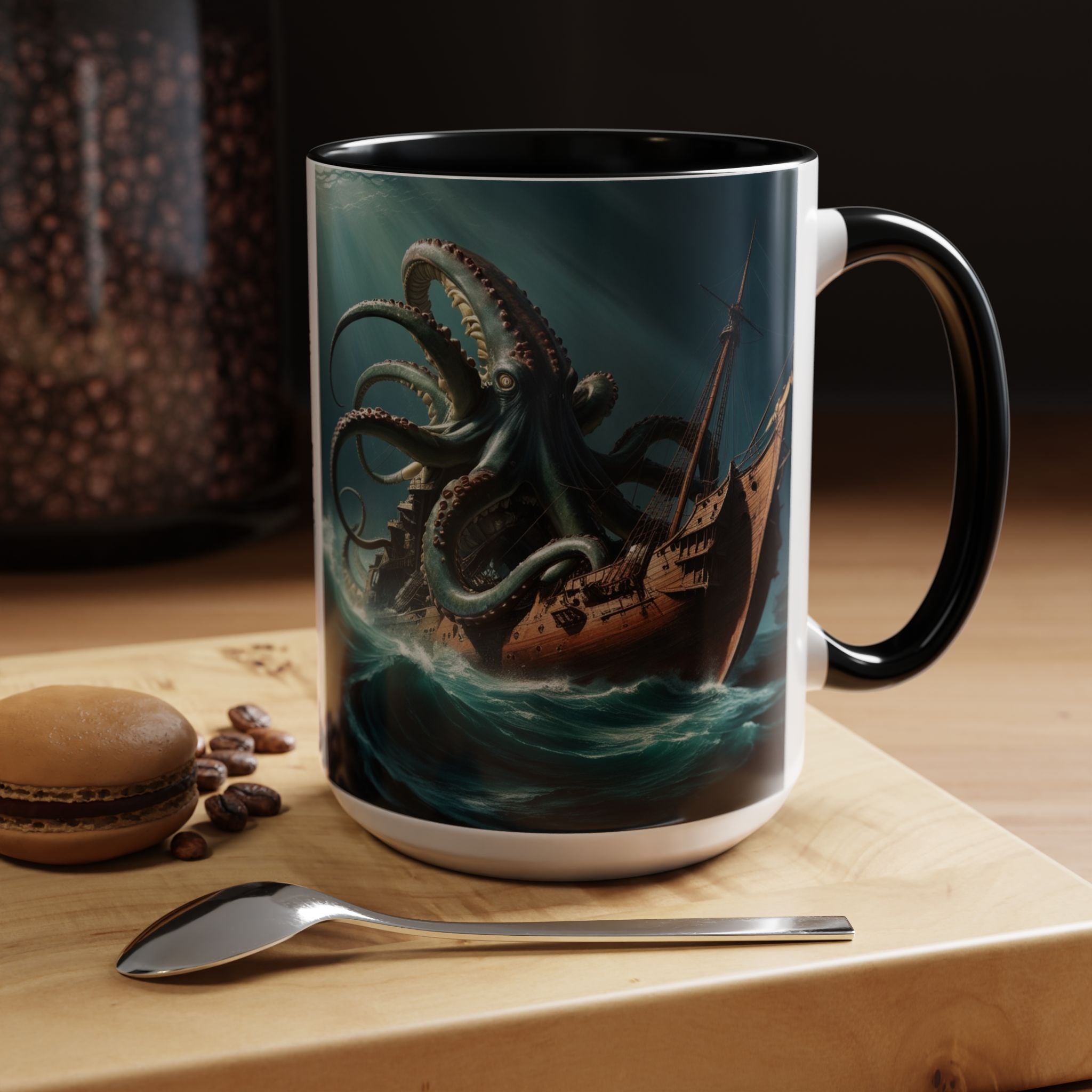 Kraken Coffee Mug: Giant Squid Coffee Cup, Legendary Monster, Nautical Gift