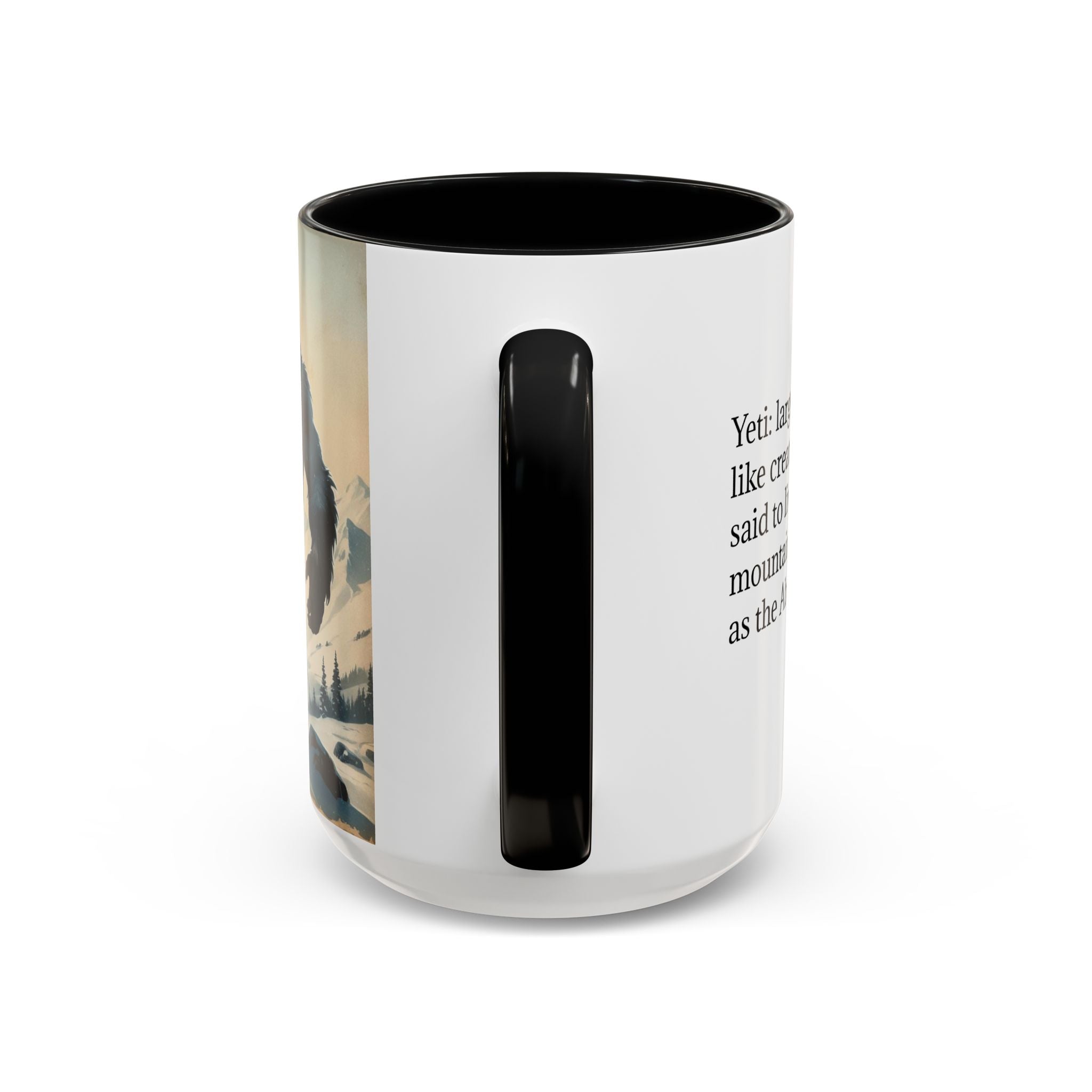 Abominable Snowman Ceramic Mug: Yeti Coffee Cup, Himalayan Mountain Cryptid, Bigfoot Camping Gift