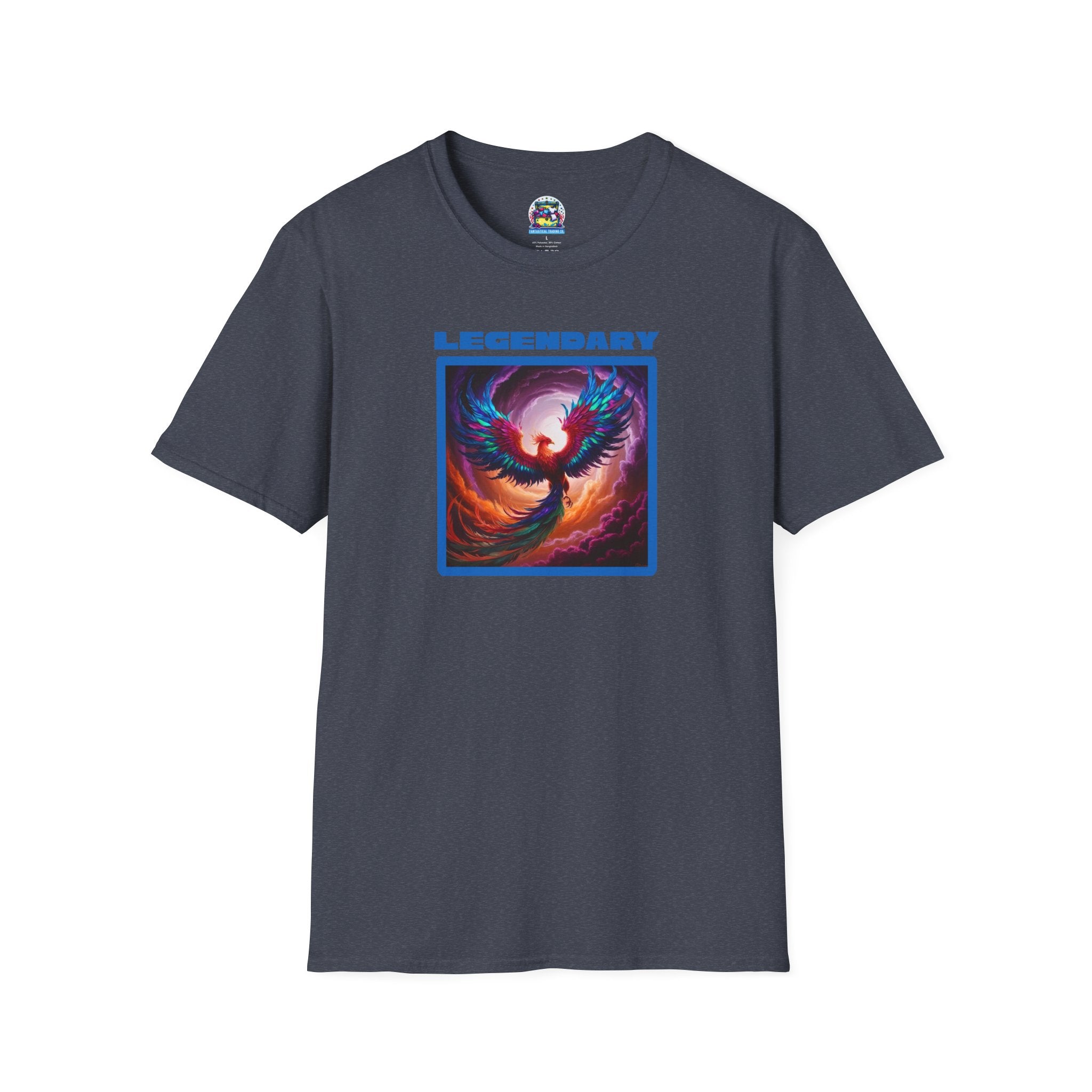 Phoenix Shirt: Rise from the Ashes, Soft Cotton T-Shirt, Legendary Graphic Tee (Blue)