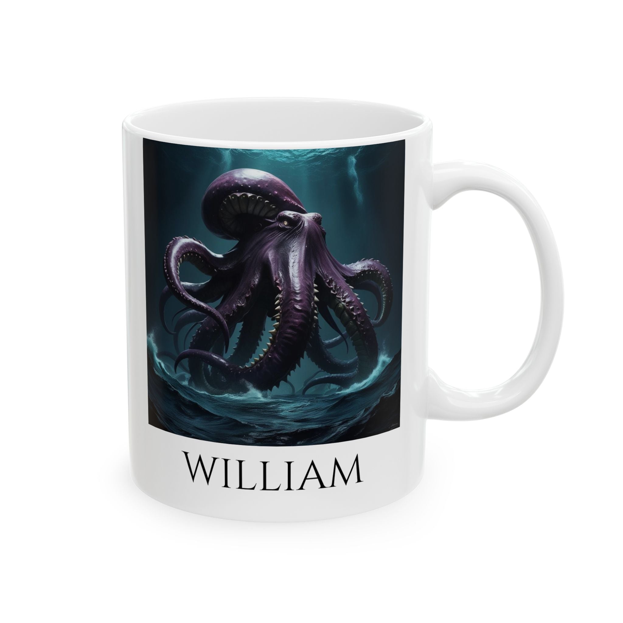 Personalized Kraken Coffee Mug: Giant Squid, Nautical Coffee Cup, Sea Creature Gift