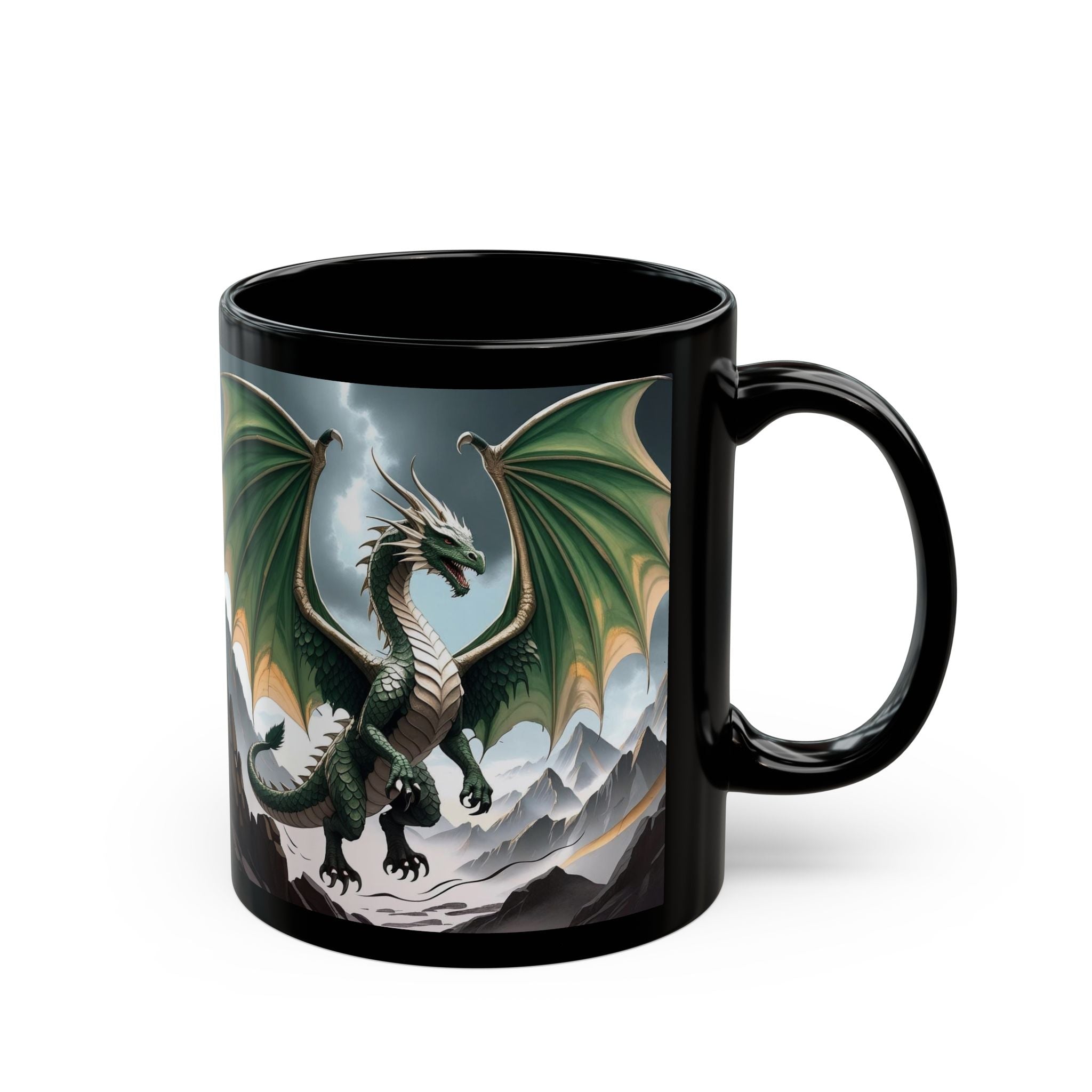 Customizable Dragon Coffee Mug: Personalized DnD Coffee Cup, Earth Drake