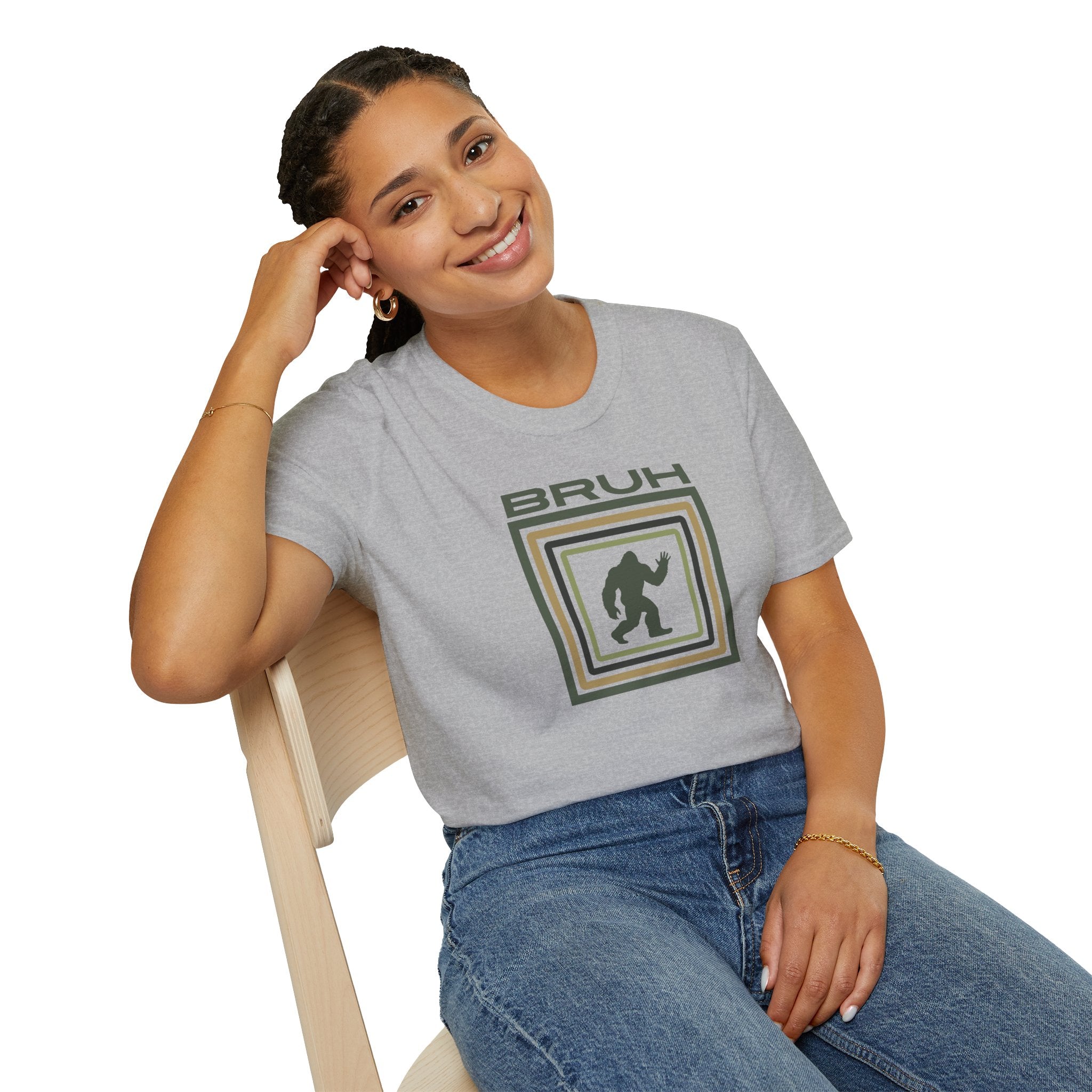 Bigfoot Graphic Tee: Sasquatch Shirt, Bruh, Mythical Cryptid, Soft Cotton T-Shirt