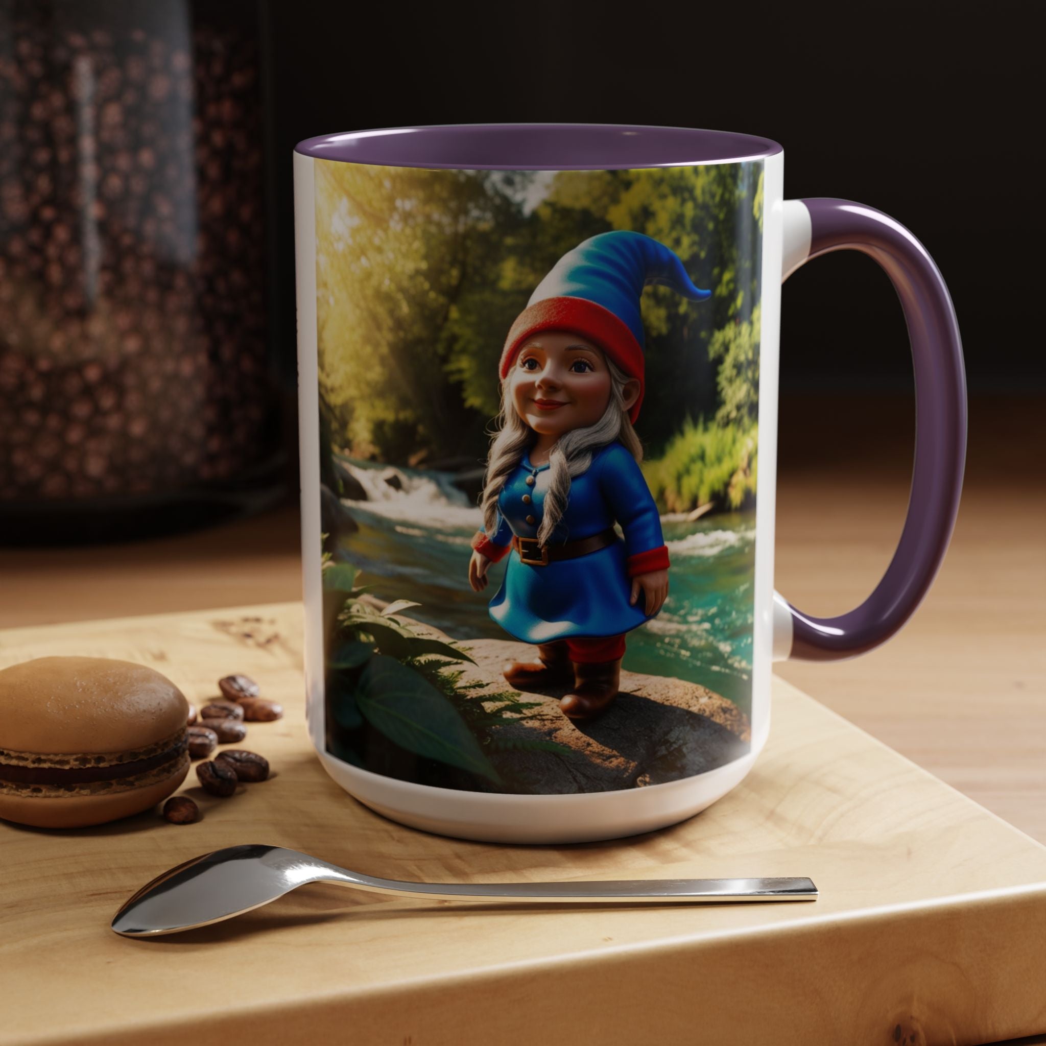 Gnome Coffee Mug:  Scandinavian Nisse, Nordic Folklore Gift, Enchanted Mushroom Garden