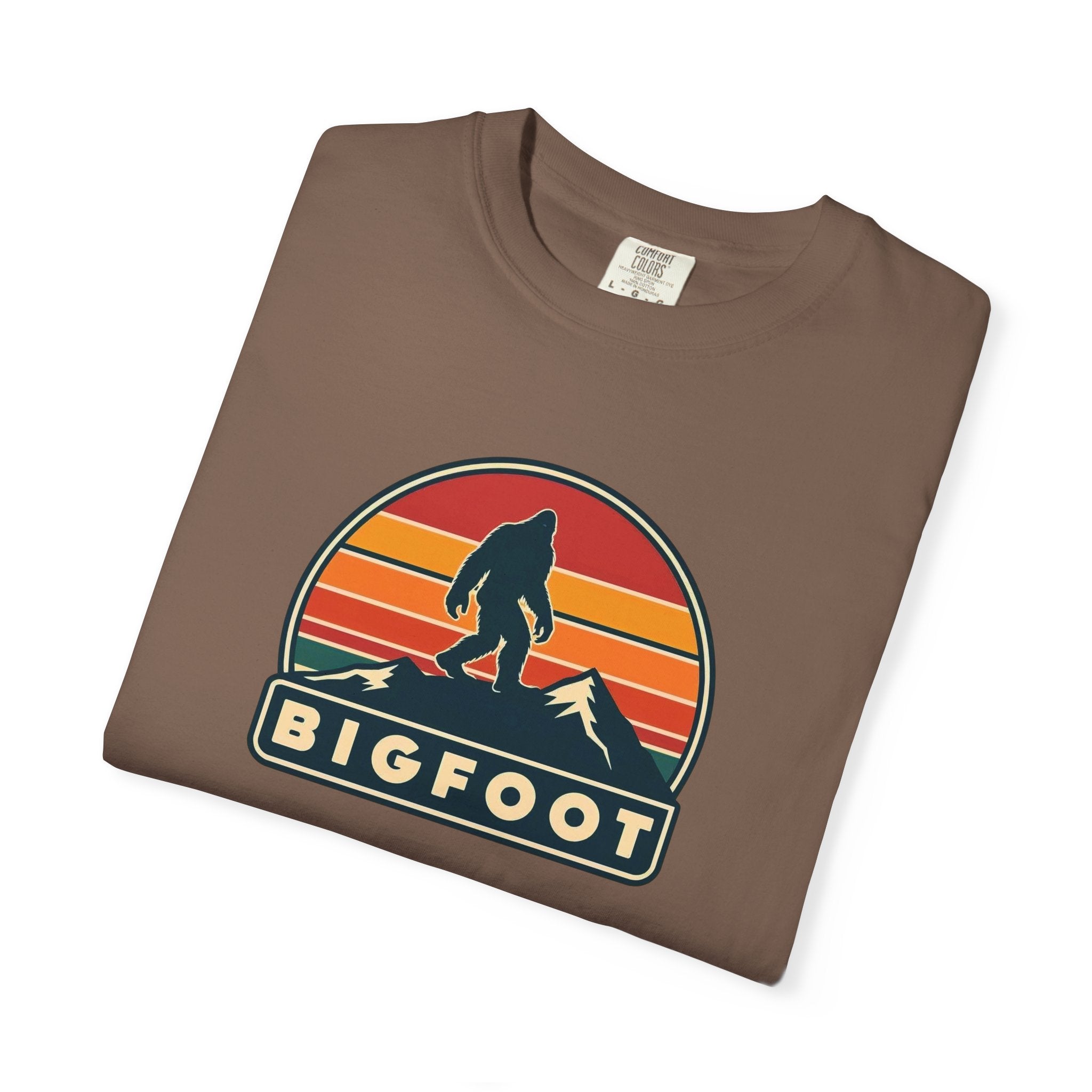 Bigfoot Shirt Comfort Colors® | Sasquatch Camping TShirt, Retro Graphic Tee, Cryptid Outdoor Clothing