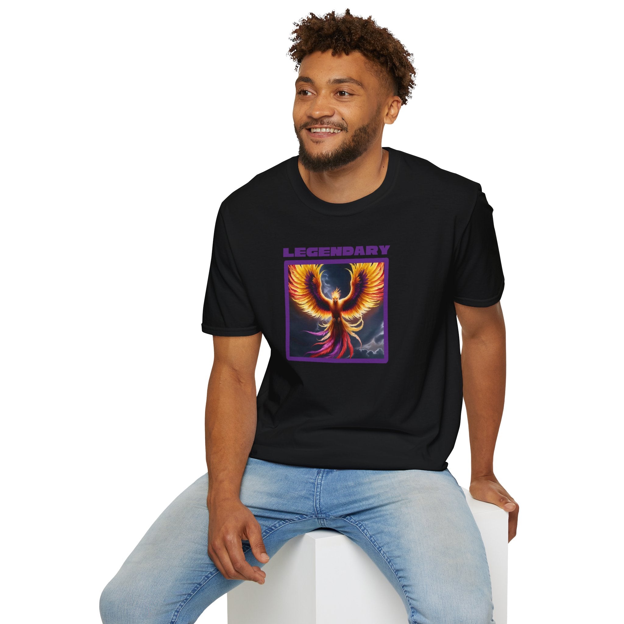 Phoenix Graphic Tee: Mythical Creature, Soft Cotton Shirt, Rise from the Ashes