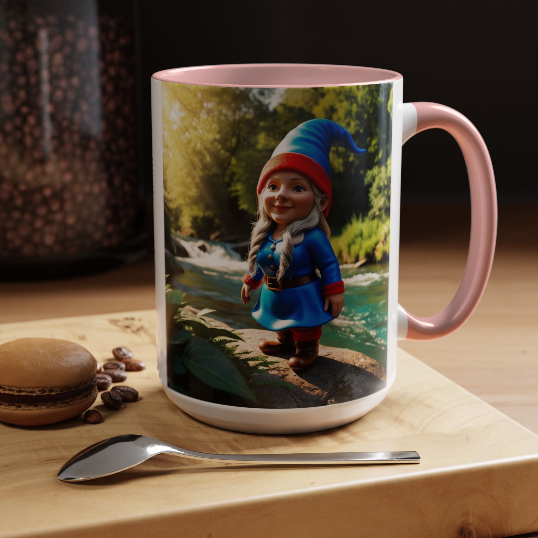 Gnome Coffee Mug:  Scandinavian Nisse, Nordic Folklore Gift, Enchanted Mushroom Garden