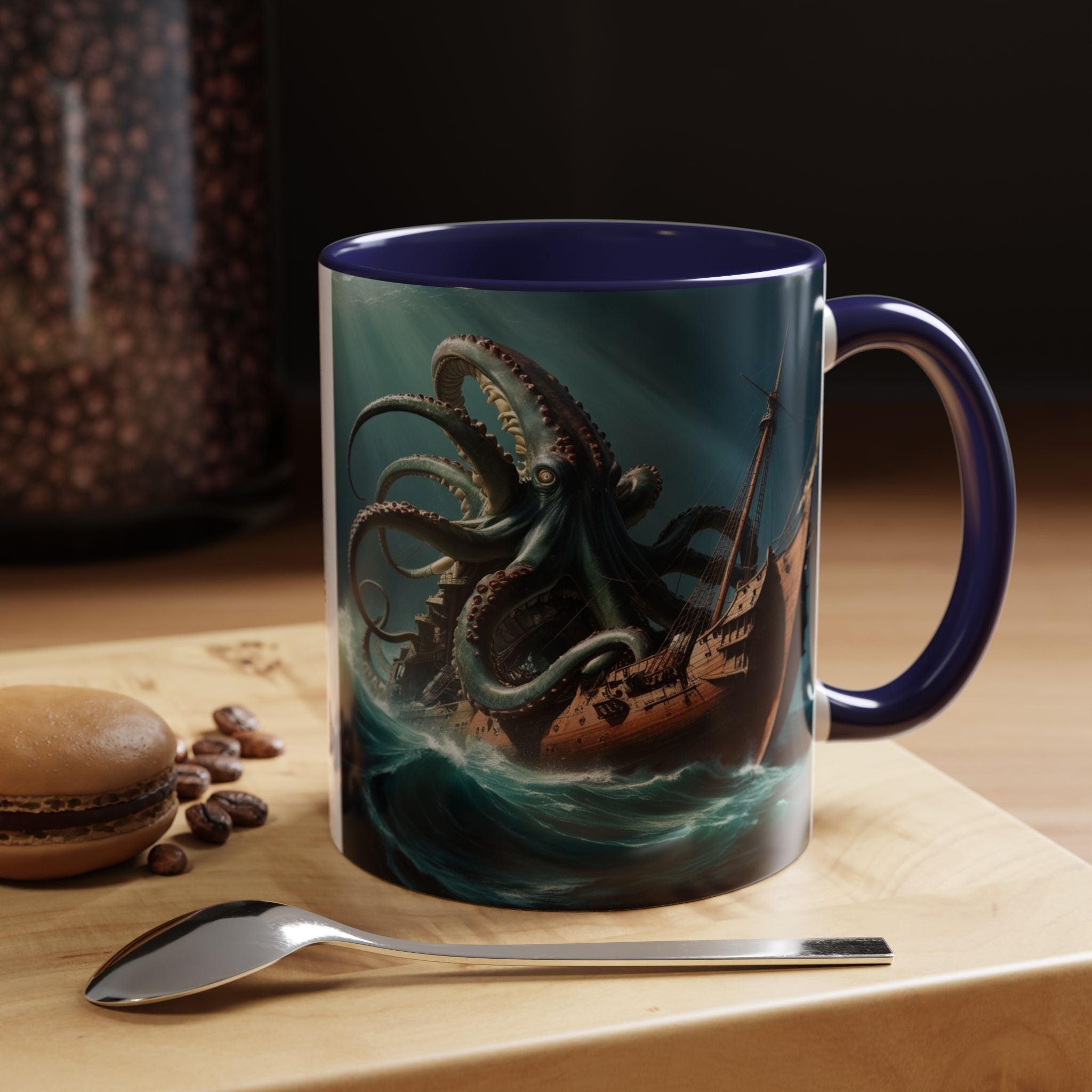 Kraken Coffee Mug: Giant Squid Coffee Cup, Legendary Monster, Nautical Gift