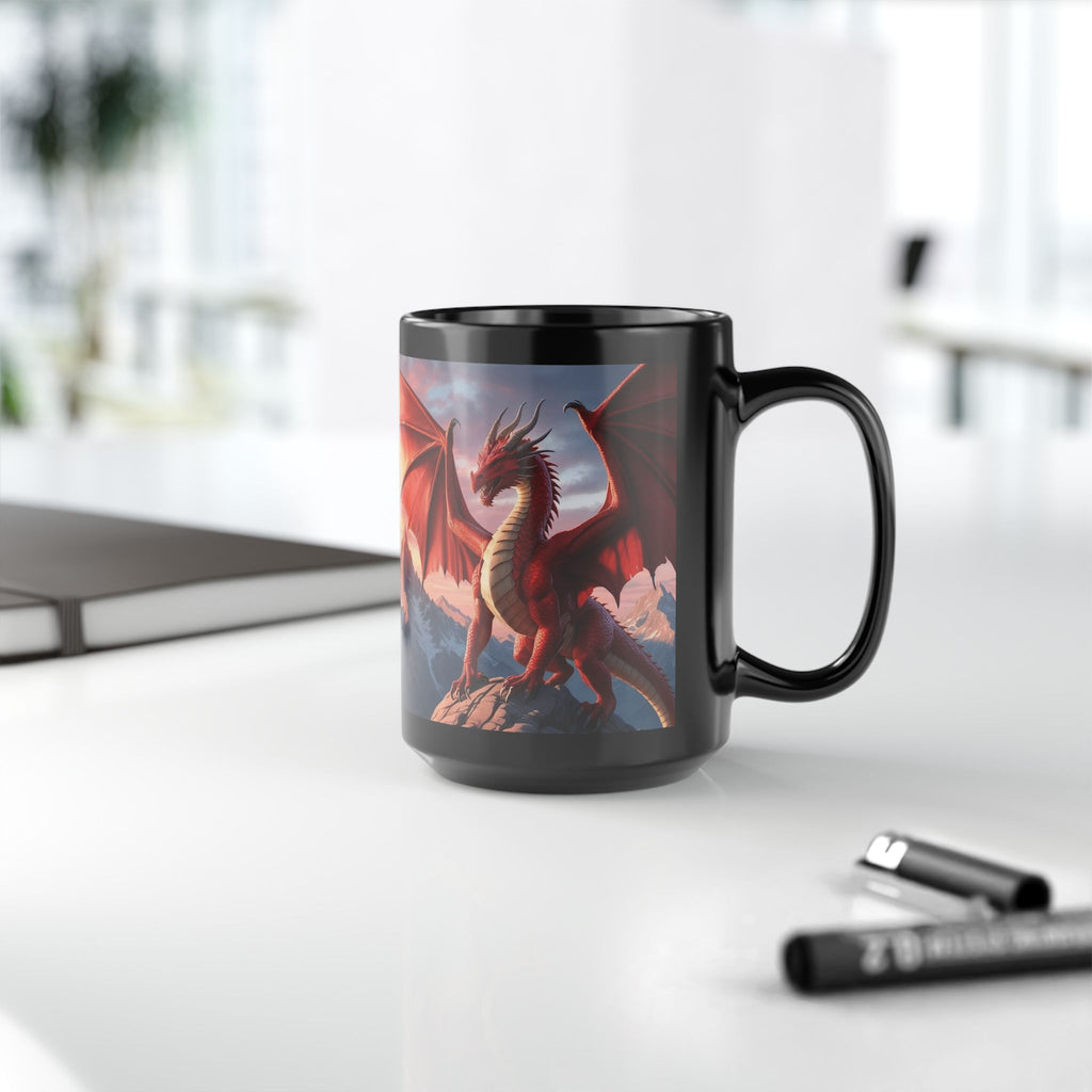 Customizable Dragon Coffee Mug: Personalized Family Crest, DnD Gift, Fire Drake