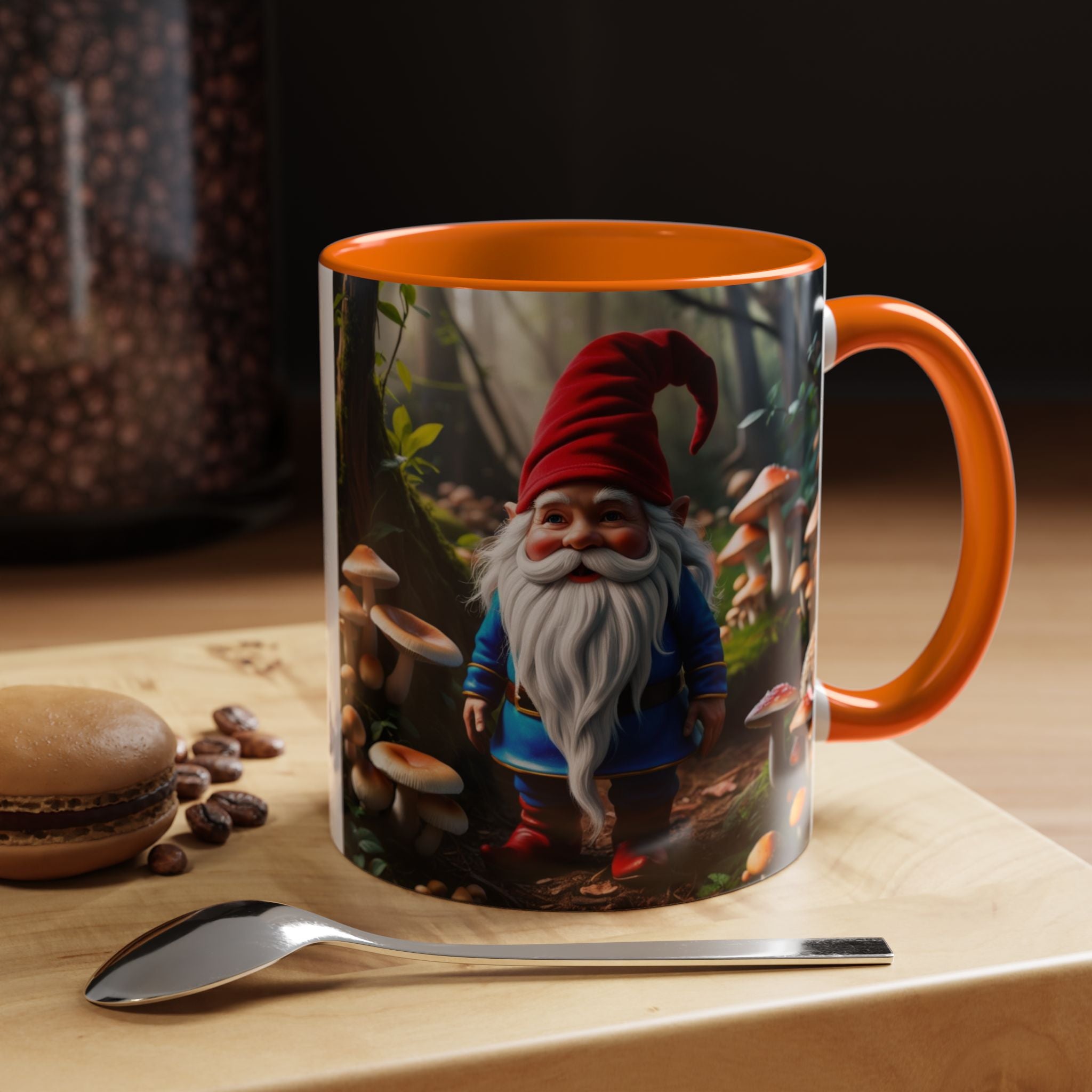 Gnome Coffee Mug: Nordic Folklore Gift, Scandinavian Nisse, Enchanted Mushroom Garden