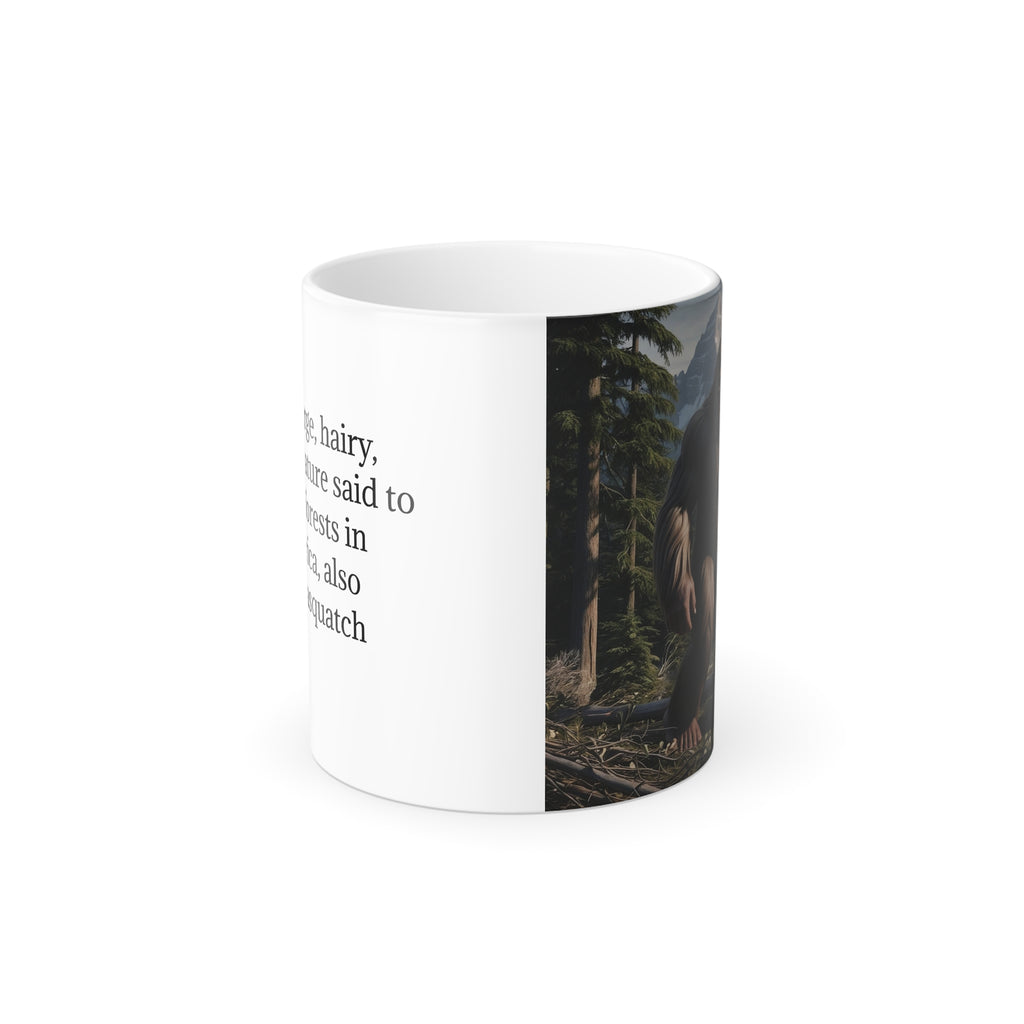 Bigfoot Mug: Color Changing Coffee Cup, Sasquatch, Cryptid Mugs for Men (Hairy)