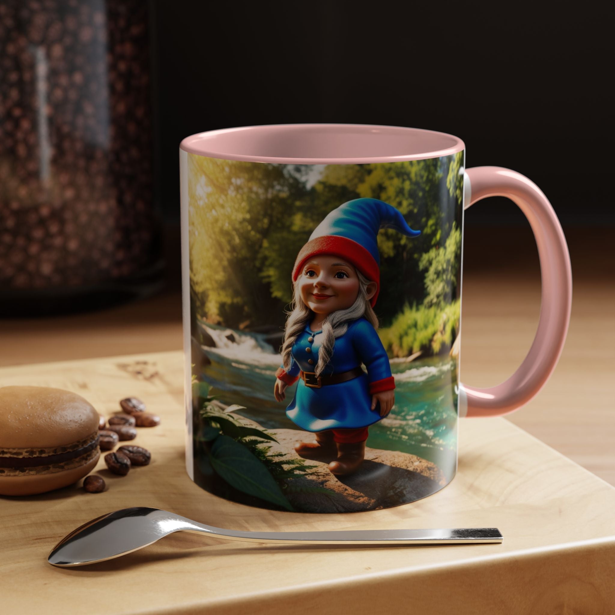Gnome Coffee Mug:  Scandinavian Nisse, Nordic Folklore Gift, Enchanted Mushroom Garden