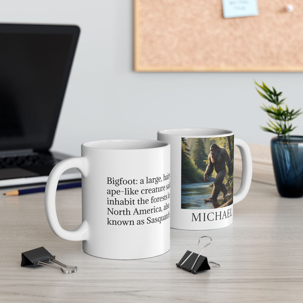 Customizable Bigfoot Coffee Mug: Sasquatch, Mythical Creature, Pacific Northwest Cryptid