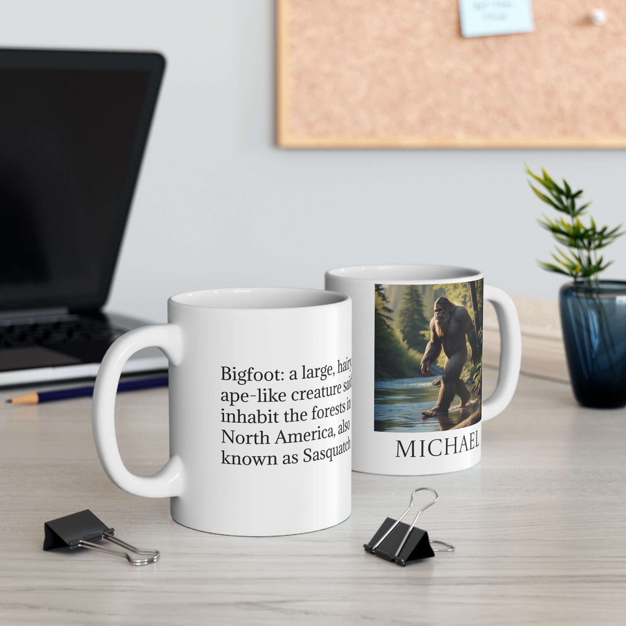Customizable Bigfoot Coffee Mug: Sasquatch, Mythical Creature, Pacific Northwest Cryptid