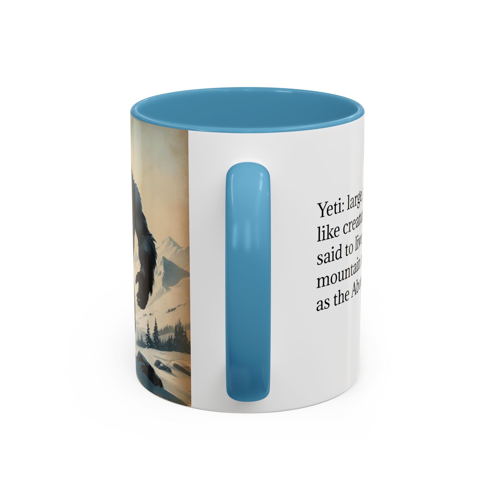 Abominable Snowman Ceramic Mug: Yeti Coffee Cup, Himalayan Mountain Cryptid, Bigfoot Camping Gift