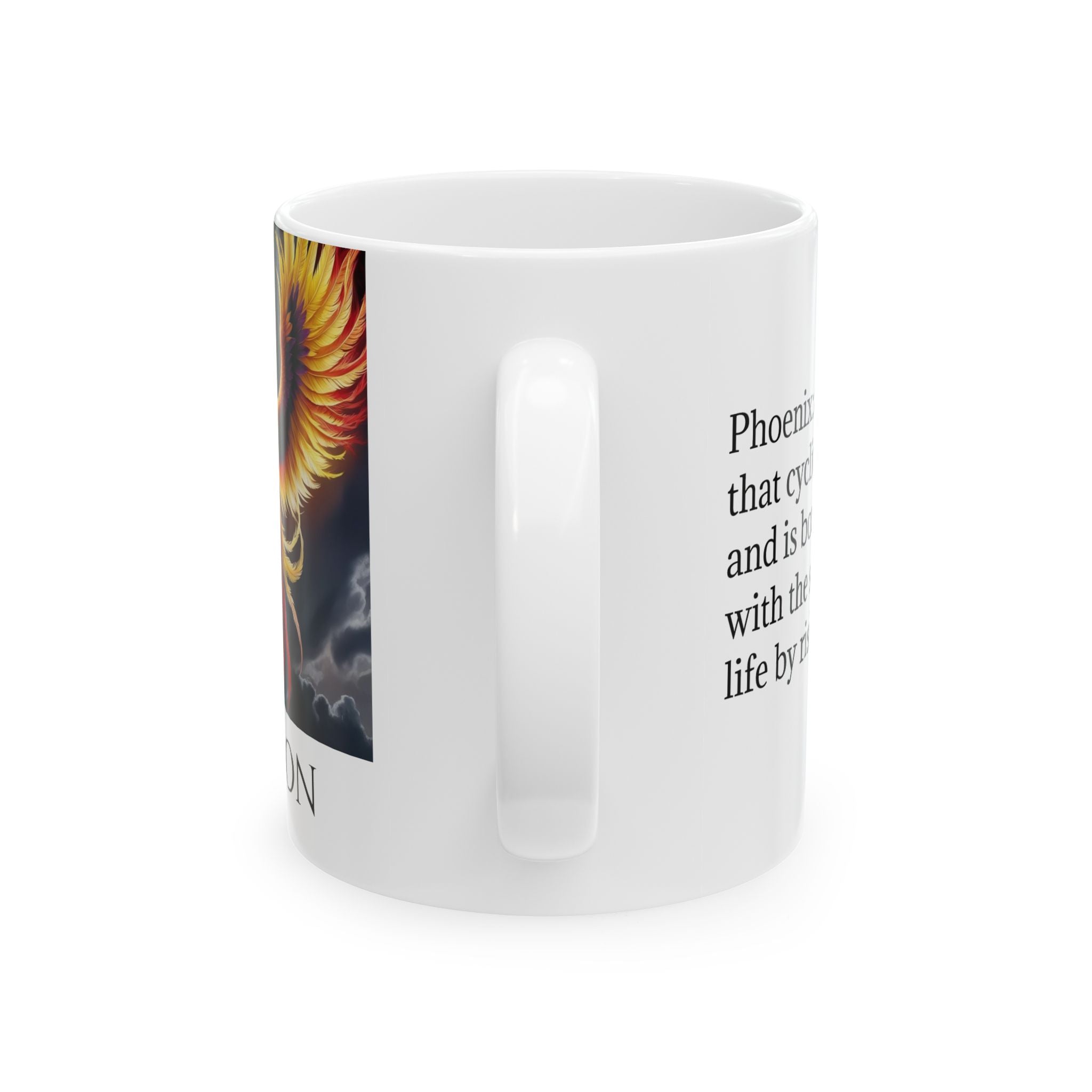 Personalized Phoenix Bird Mug: Renewal Rebirth Gift, Firebird Coffee Cup
