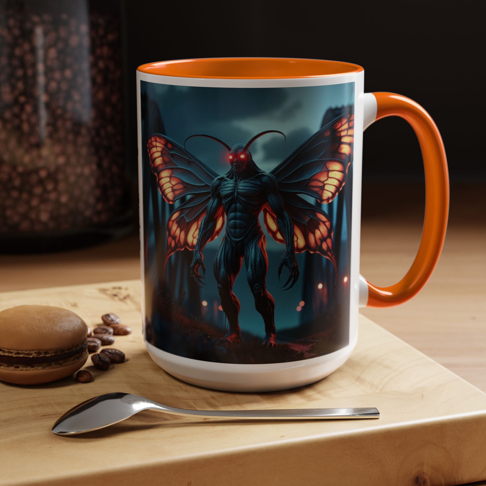 Mothman Coffee Mug: Supernatural Monster, Legendary Creature, Cryptid Gift (Bridge)