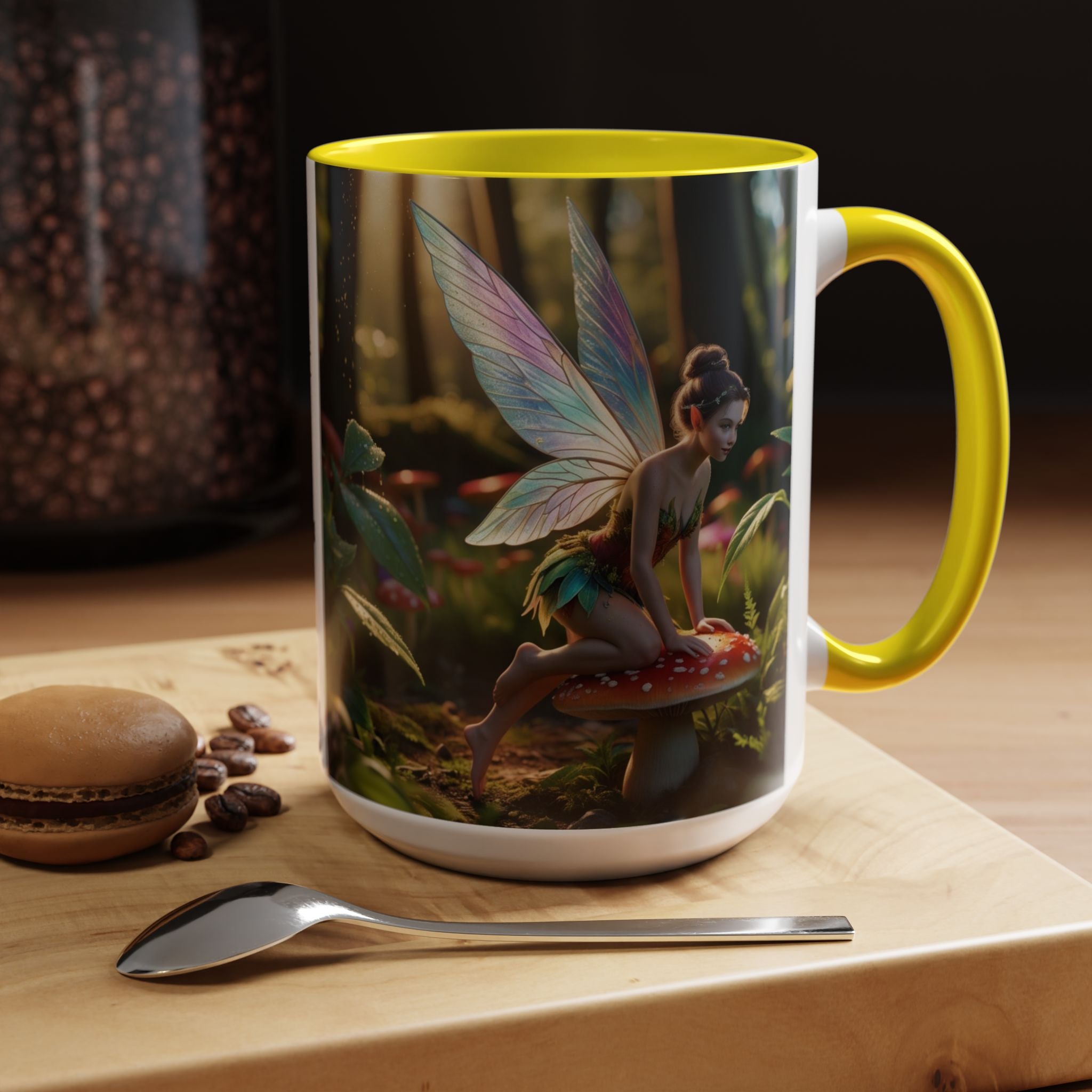 Fairy Coffee Mug: Whimsical Gift, Enchanted Toadstool Pixie Garden, Cottagecore Teacup